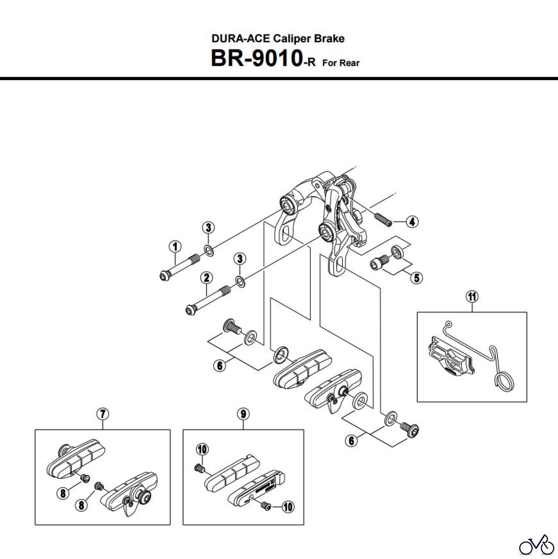 Shimano BR Brake - Bremse BR-9010-R -3462A DURA-ACE Caliper Brake For Rear