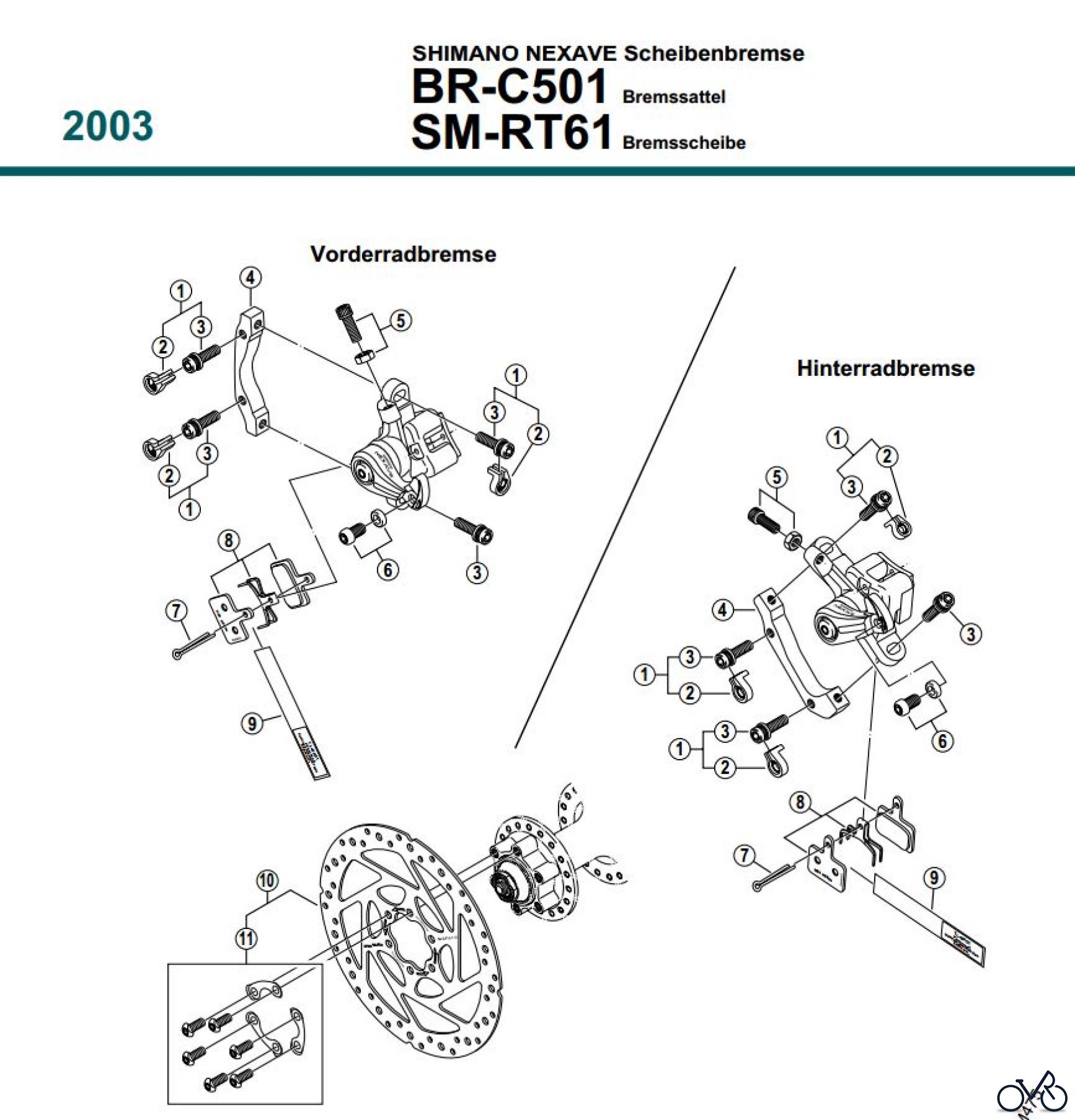Shimano BR Brake - Bremse BR-C501 2003 SHIMANO NEXAVE Scheibenbremse