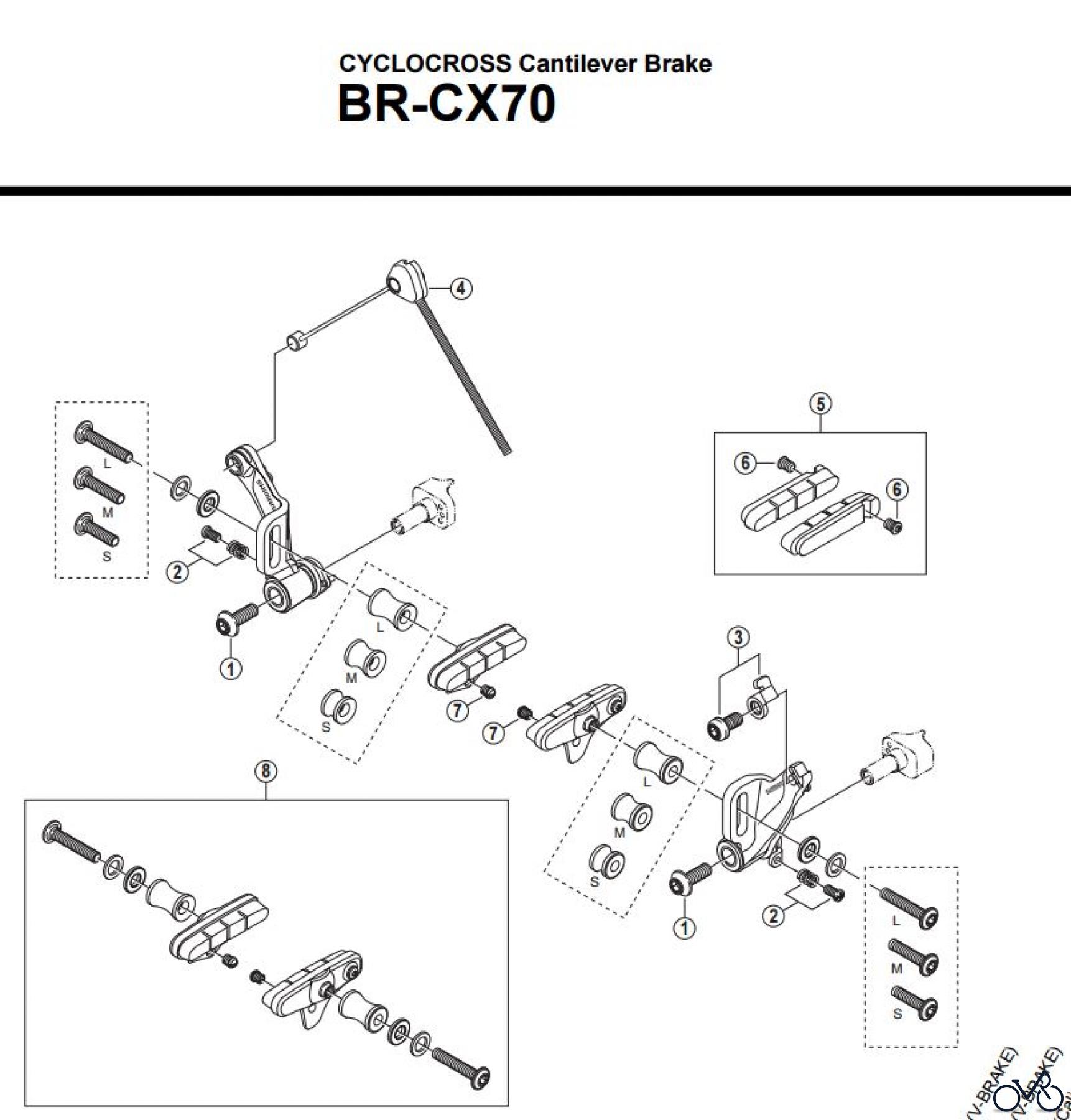 Shimano BR Brake - Bremse BR-CX70 -3223 CYCLOCROSS Cantilever Brake