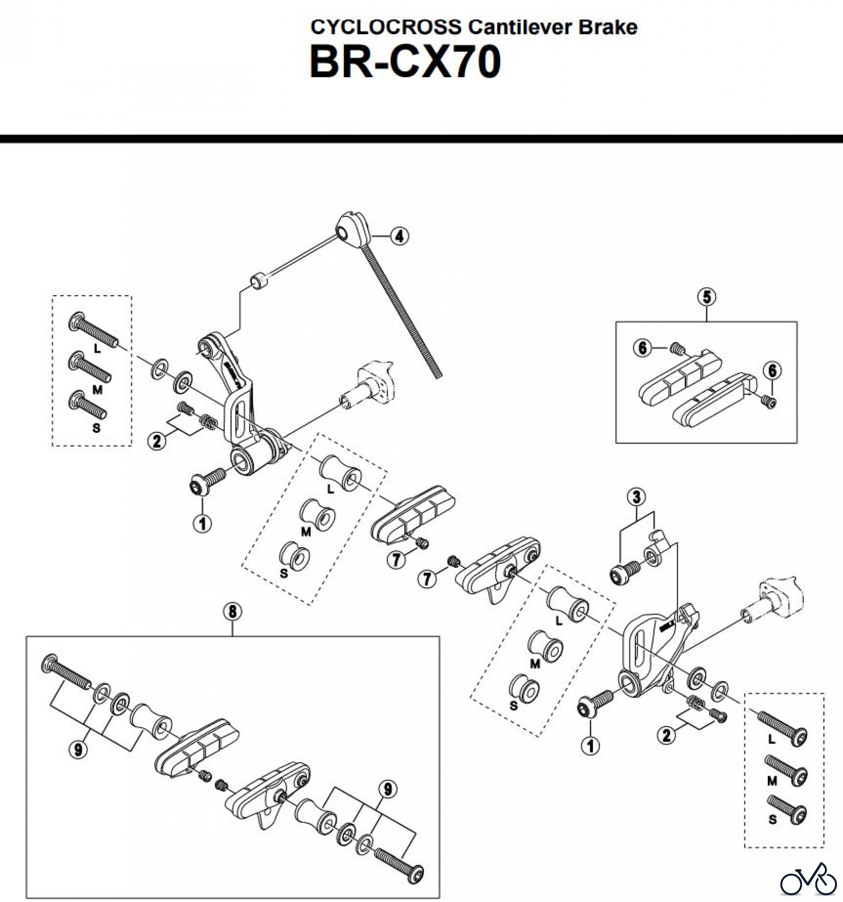 Shimano BR Brake - Bremse BR-CX70 -3223A CYCLOCROSS Cantilever Brake