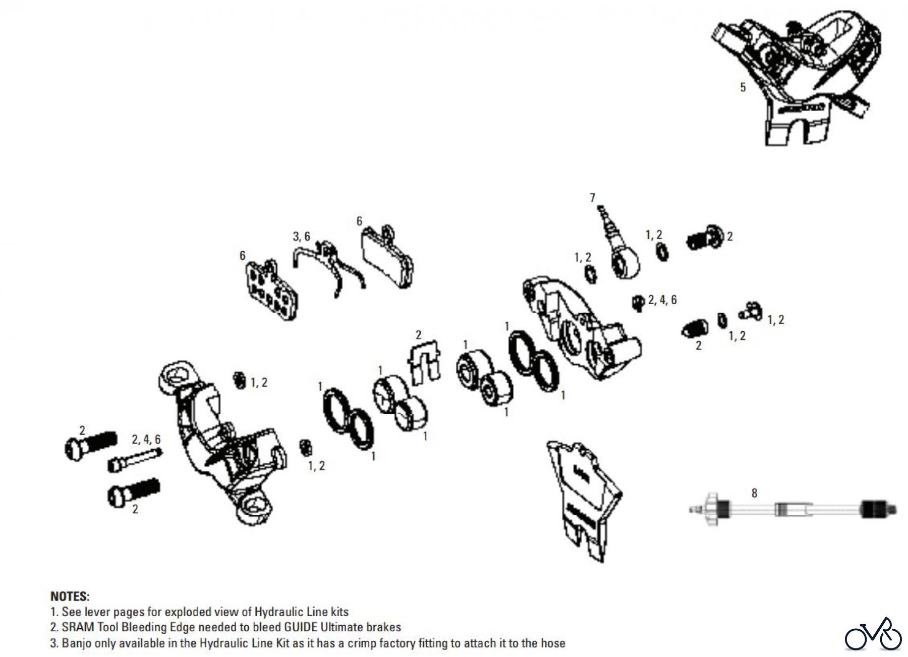 Sram Sram GUIDE ULTIMATE - HYDRAULIC DISC BRAKE - CALIPERS