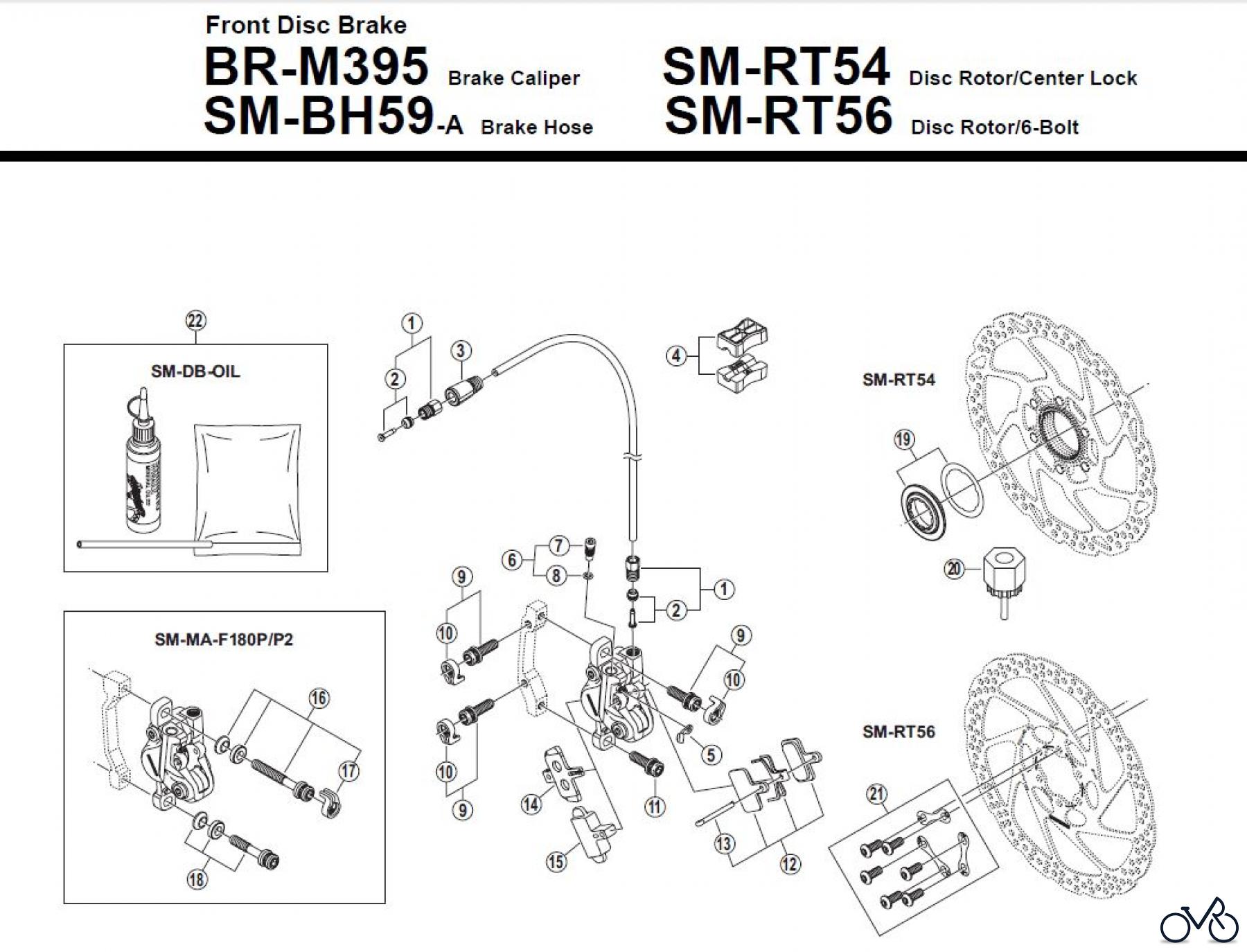 Shimano BR Brake - Bremse BR-M395 -F- 3356 Front Disc Brake