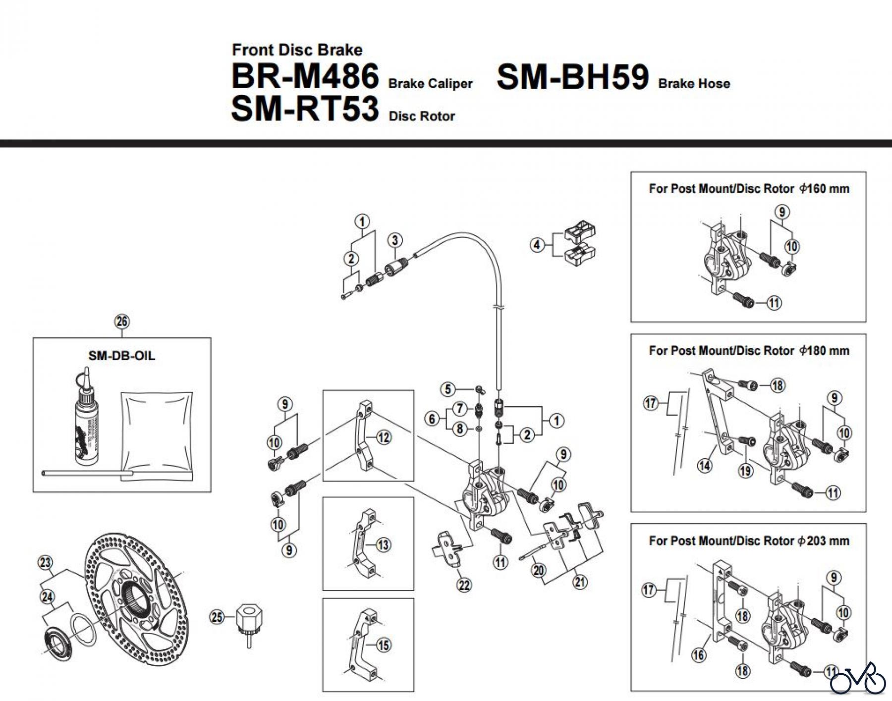 Shimano BR Brake - Bremse BR-M486-F-2883 Front Disc Brake