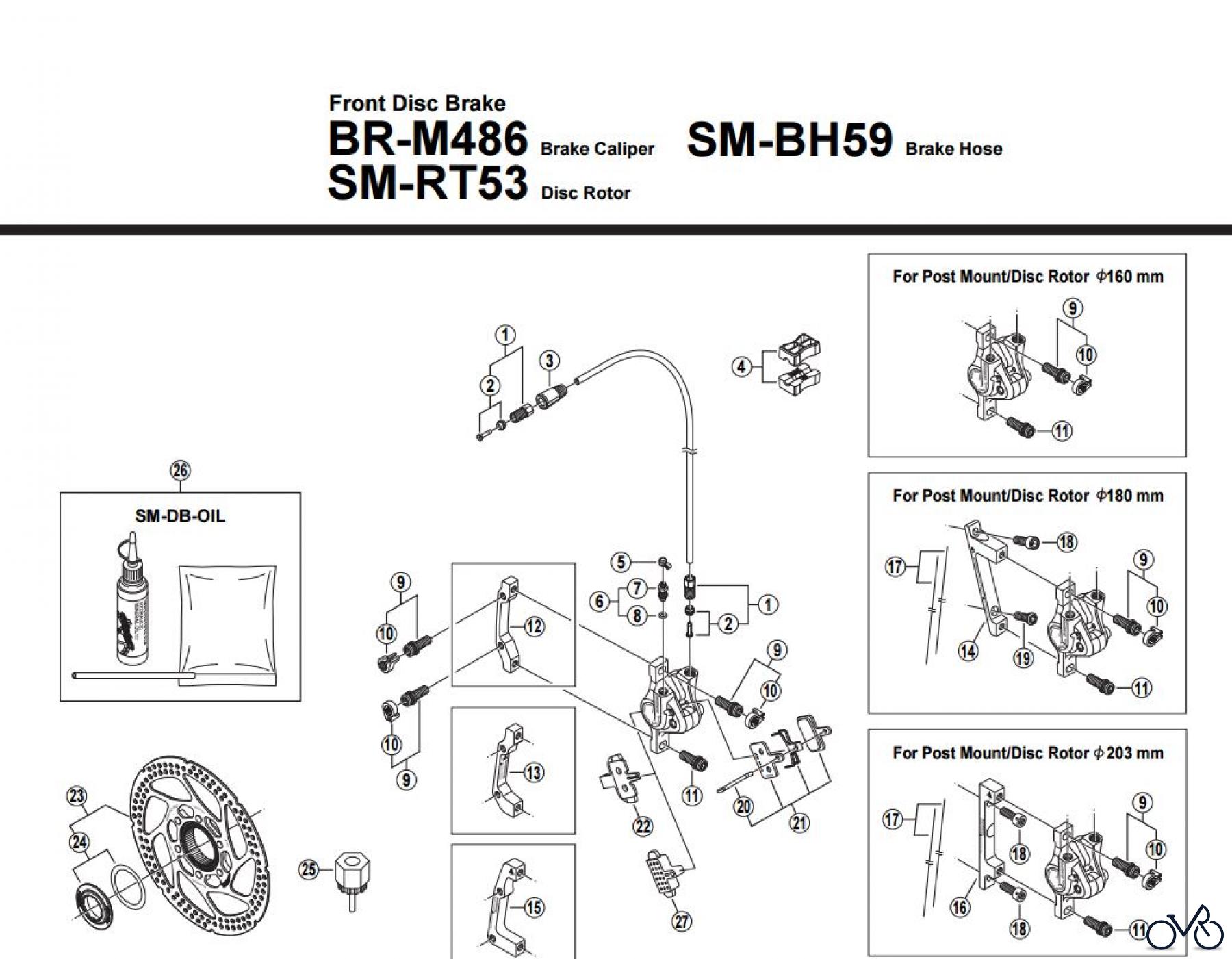 Shimano BR Brake - Bremse BR-M486-F-2883A Front Disc Brake