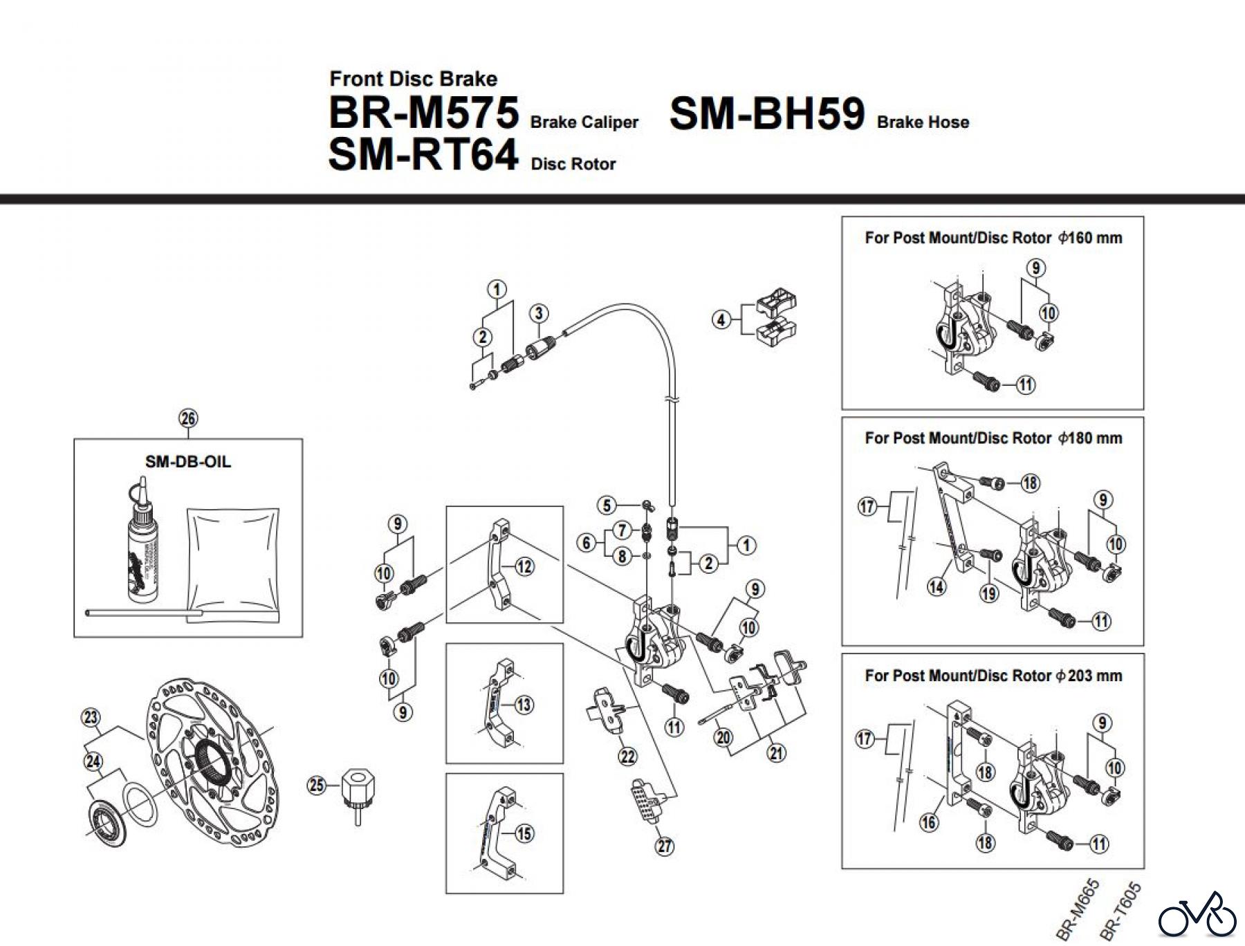 Shimano BR Brake - Bremse BR-M575-F, 2867B Front Disc Brake
