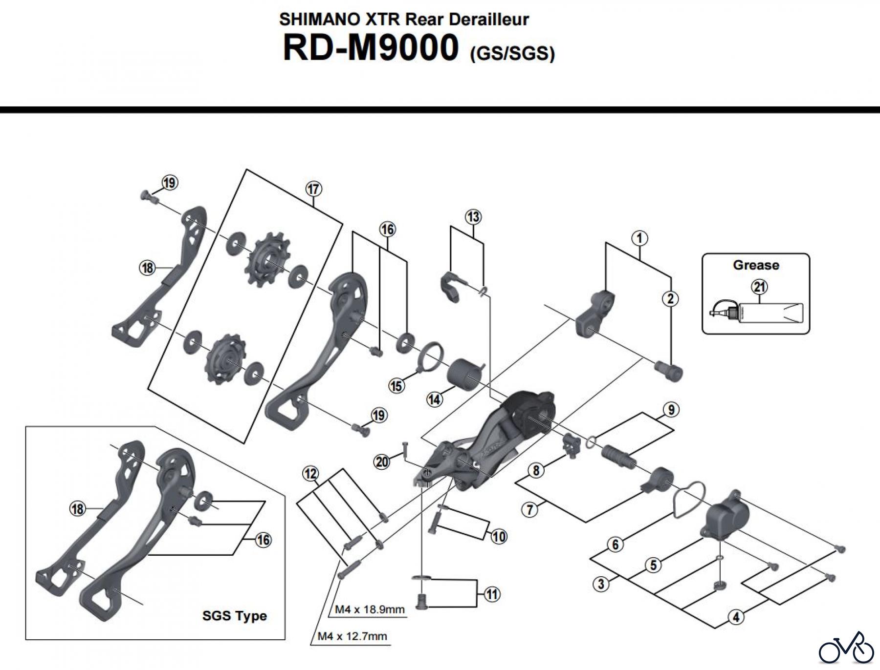 Shimano RD Rear Derailleur - Schaltwerk RD-M9000 - 3787A Shimano XTR