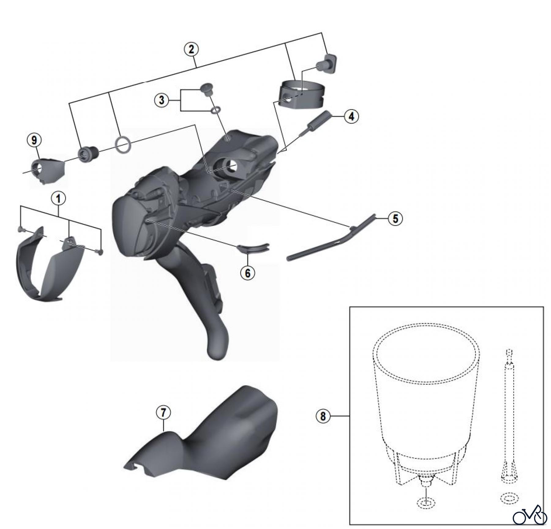 Shimano ST Rapidfire- Schaltbremshebel ST-RS505, Dual Control Lever (For Disc Brake)