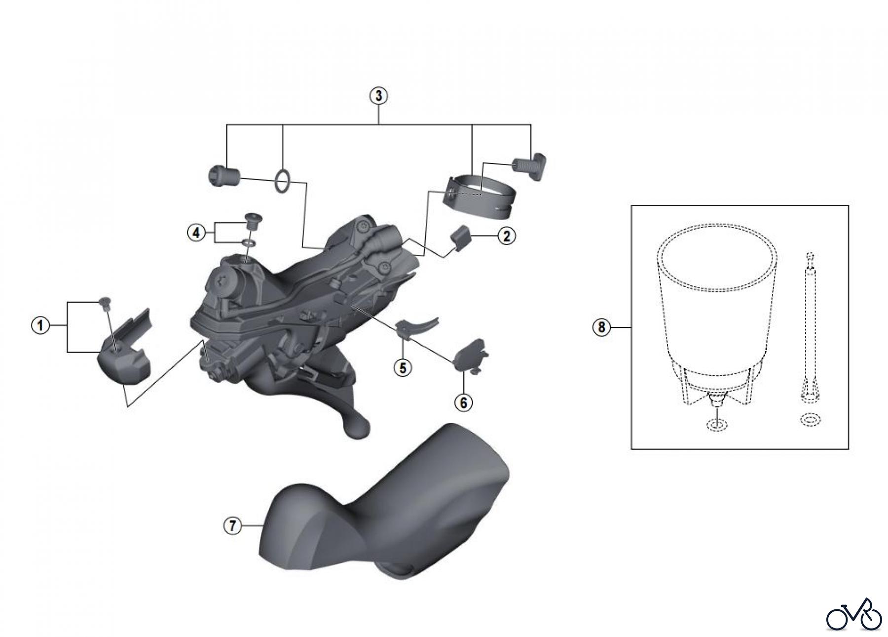 Shimano ST Rapidfire- Schaltbremshebel ST-RS685, Dual Control Lever (For Disc Brake)