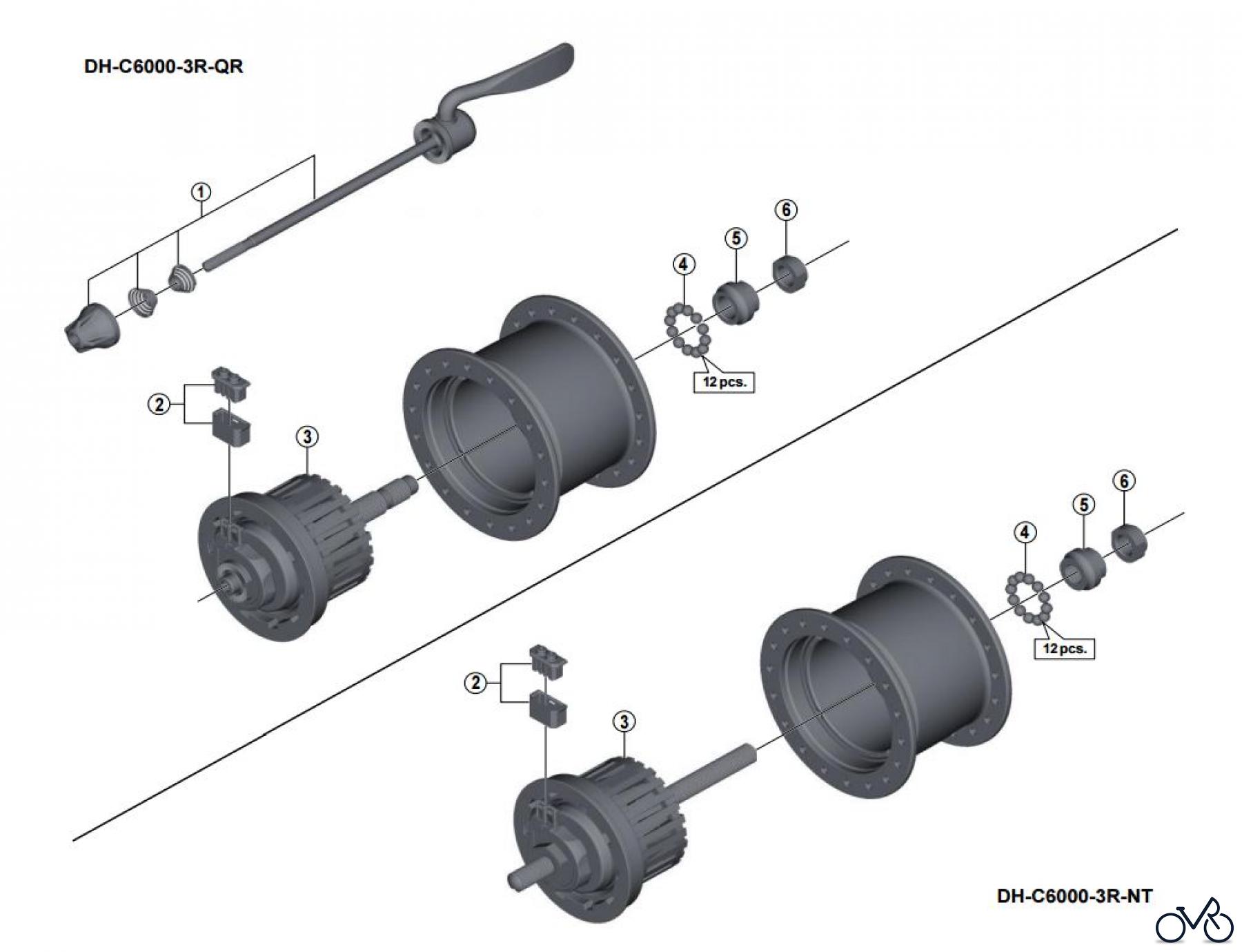 Shimano DH Dynamo Hub - Nabendynamo H-C6000-3R-3815 Nexus Hub Dynamo 6V-3W / Hub Roller Brake Compatible