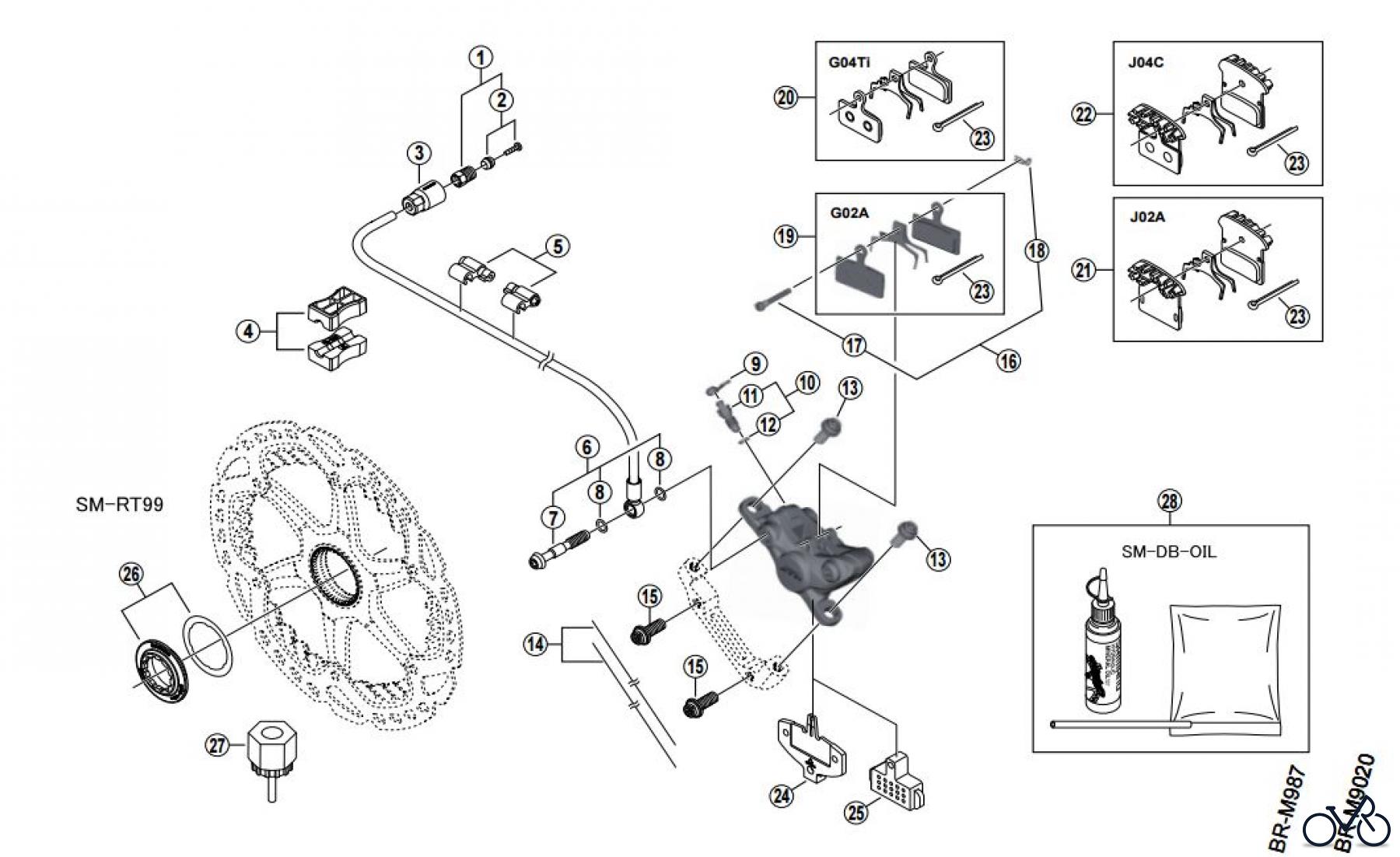 Shimano BR Brake - Bremse BR-M9000-3780 XTR Disc Brake