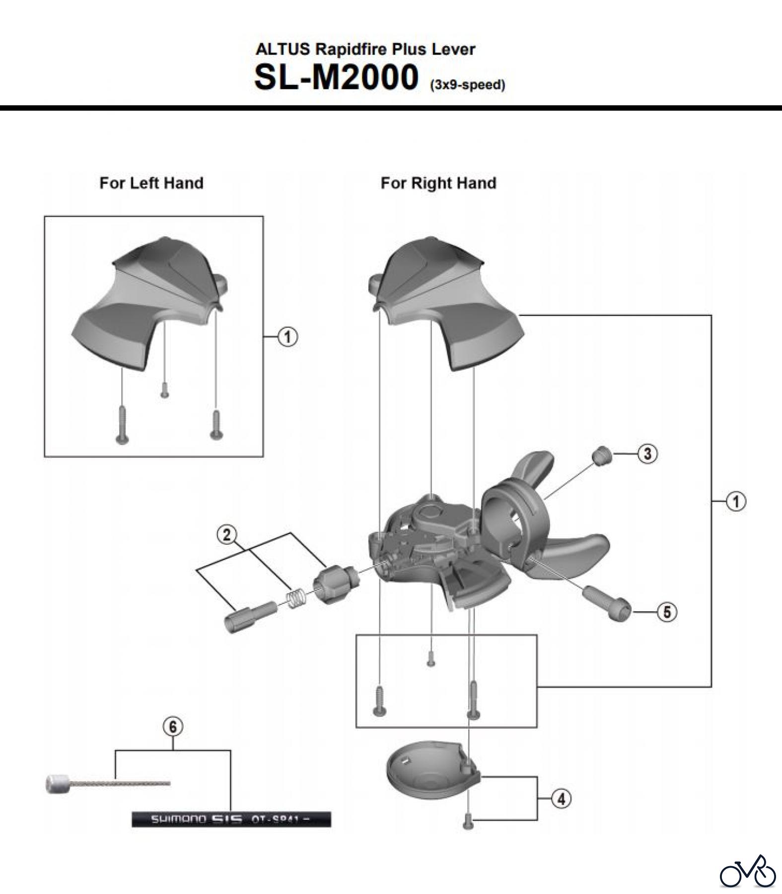 Shimano SL Shift Lever - Schalthebel SL-M2000 ALTUS Rapidfire Plus Lever