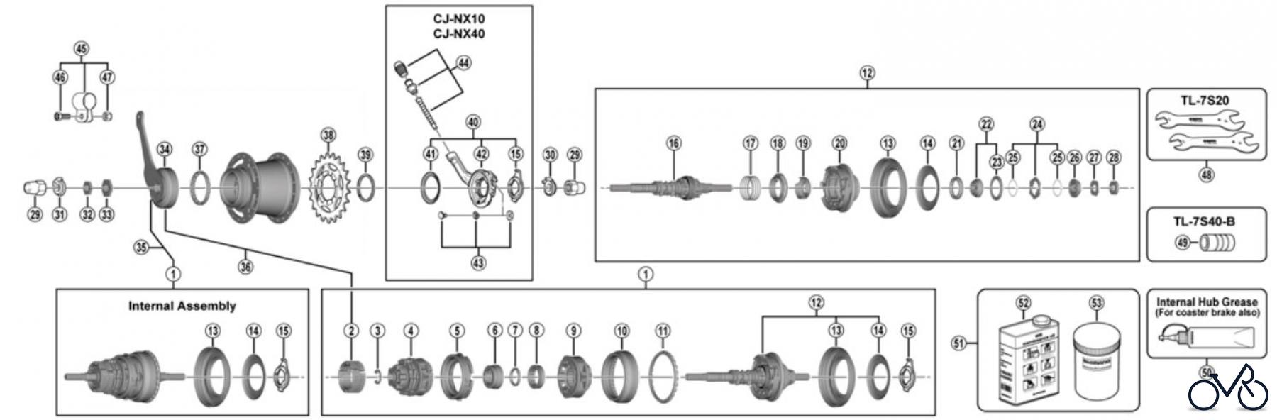 Shimano SG Getriebenabe /Nabenschaltung SG-C3001-7C-DX (-4220B) Nexus 7-Gang Nabenschaltung