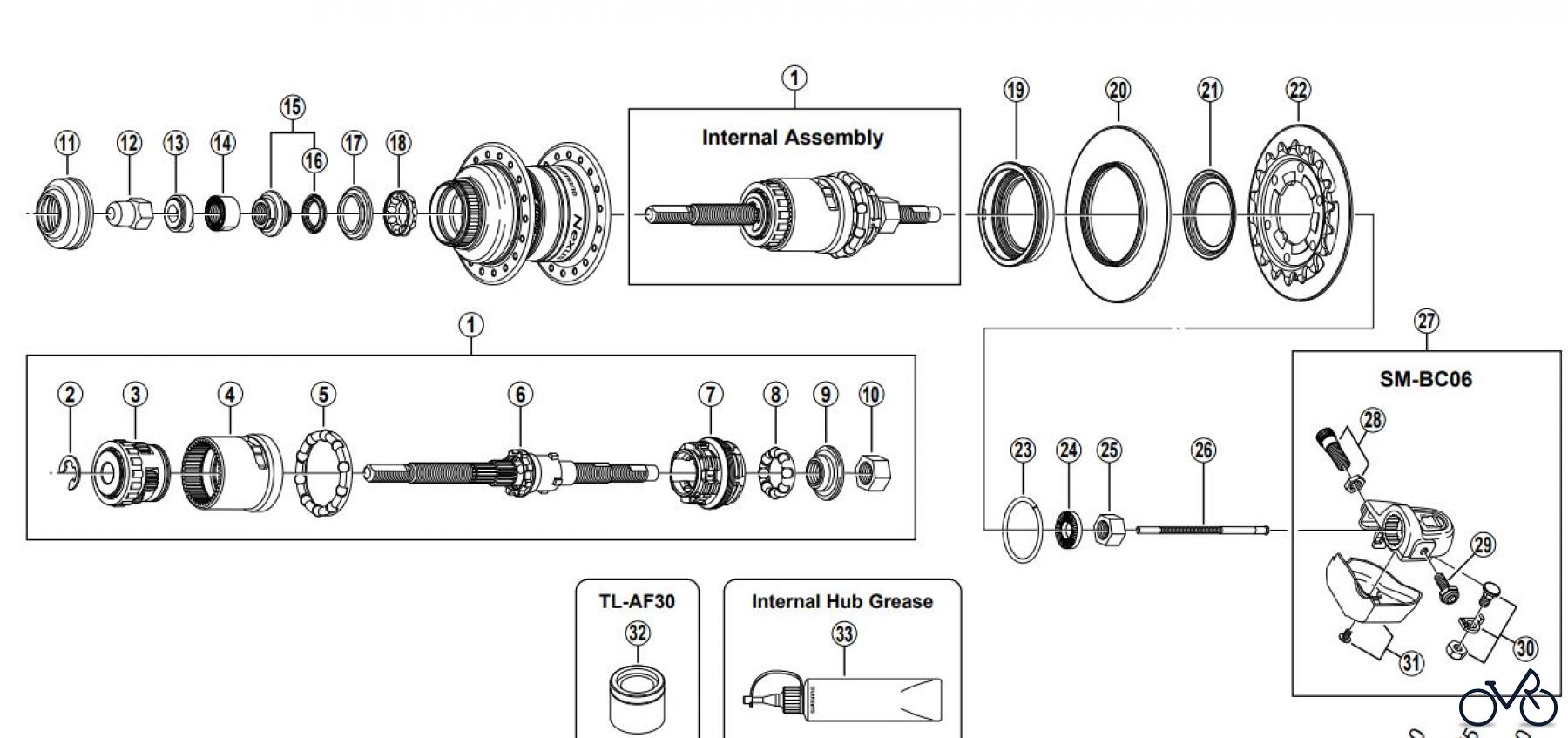 Shimano SG Getriebenabe /Nabenschaltung SG-3D55 NEXUS 3-Speed Internal Hub
