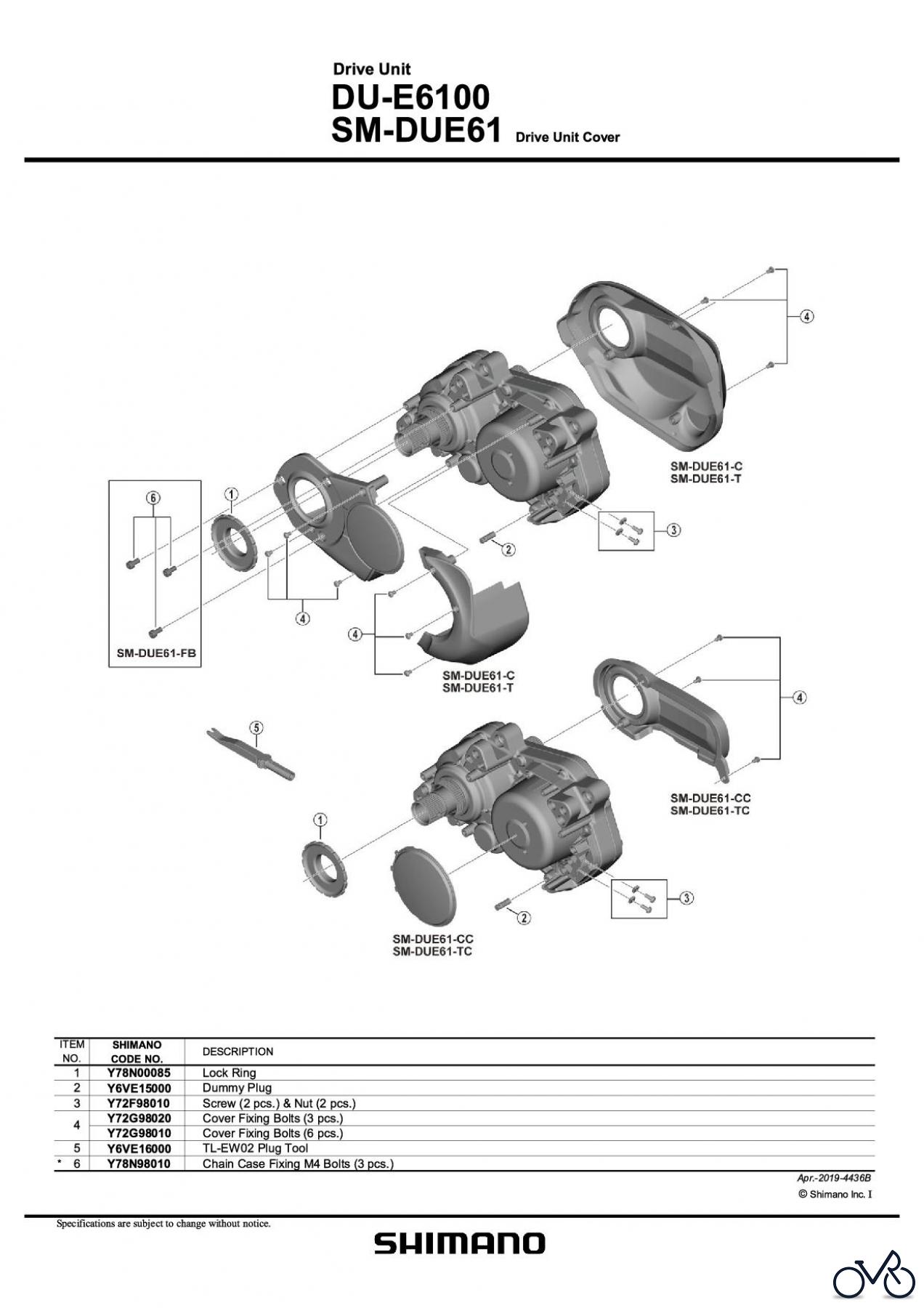 Shimano DU Drive Unit Antriebseinheit (E-Bike) DU-E6100