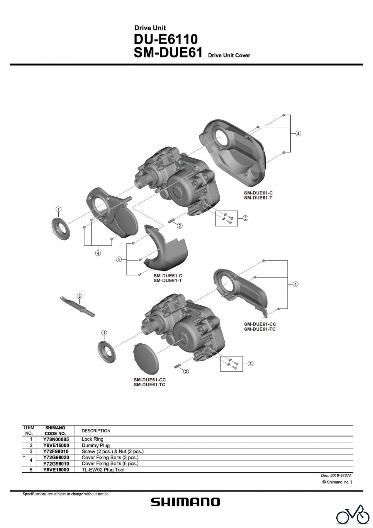 Shimano DU Drive Unit Antriebseinheit (E-Bike) DU-E6110