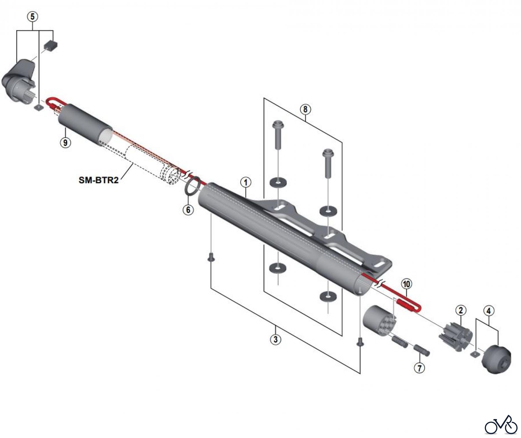 Shimano SM Smallparts - Kleinteile, RT, BT, BB, CD SM-BTC1 Di2 E-Bike Akkuhalter/-gehäuse für Flaschenhaltermontage