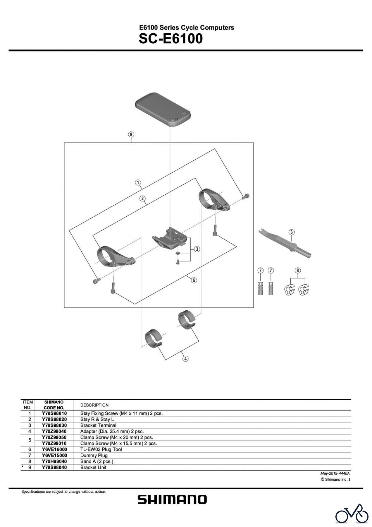 Shimano SC Speed Calculator - Fahrrad-Tacho E-Bike SC-E6100