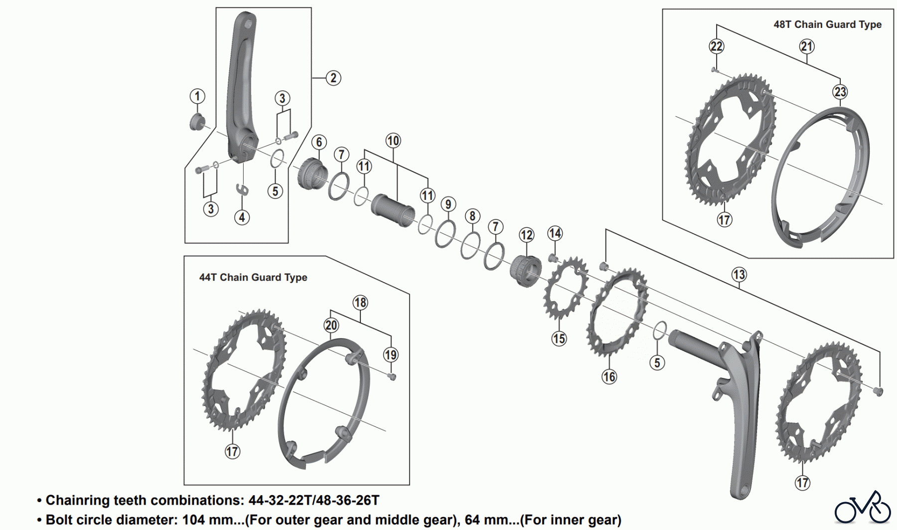 Shimano FC Front Chainwheel - Kurbelsatz, Vorderes Kettenblatt FC-T4060 ALVIO