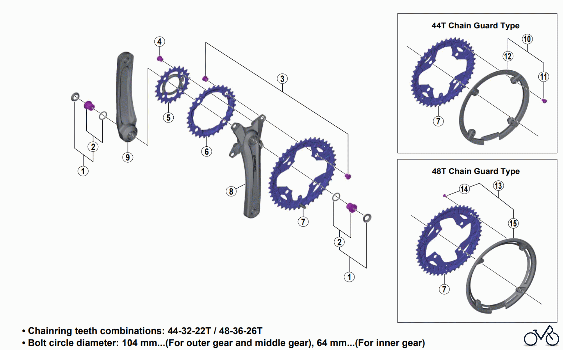 Shimano FC Front Chainwheel - Kurbelsatz, Vorderes Kettenblatt FC-T4010 ALIVIO Crankset