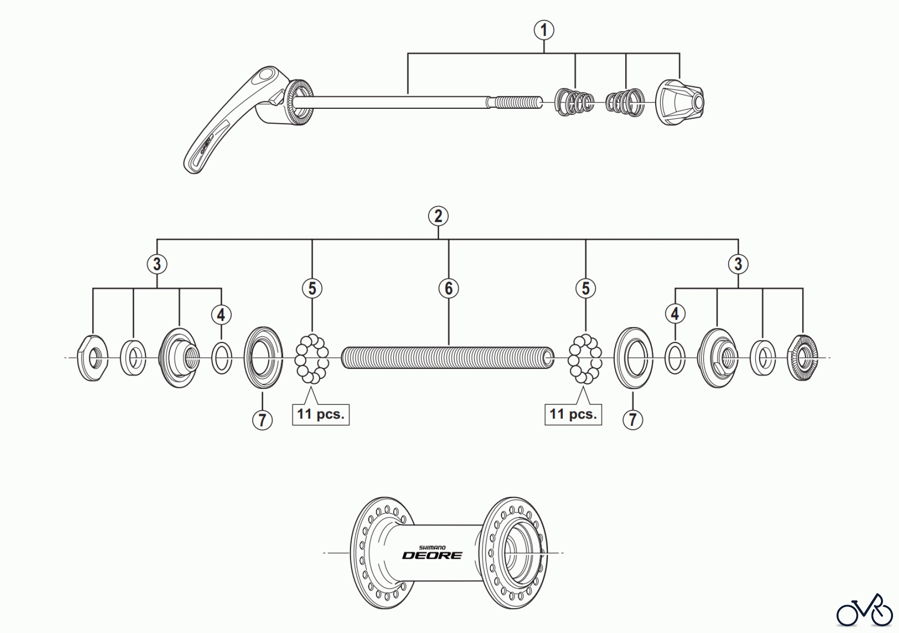 Shimano HB Hub - Vordere Nabe HB-T610 DEORE Vorderradnabe