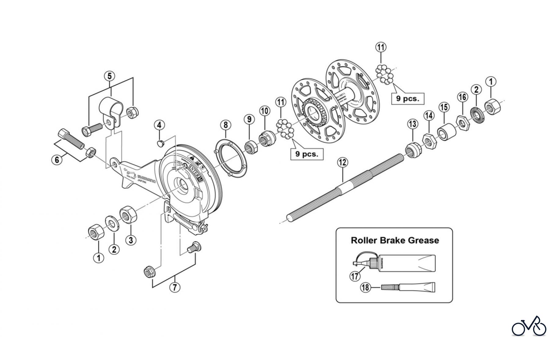Shimano RH Rollerbrake Hub - Rollenbremse/Nabe RH-IM11