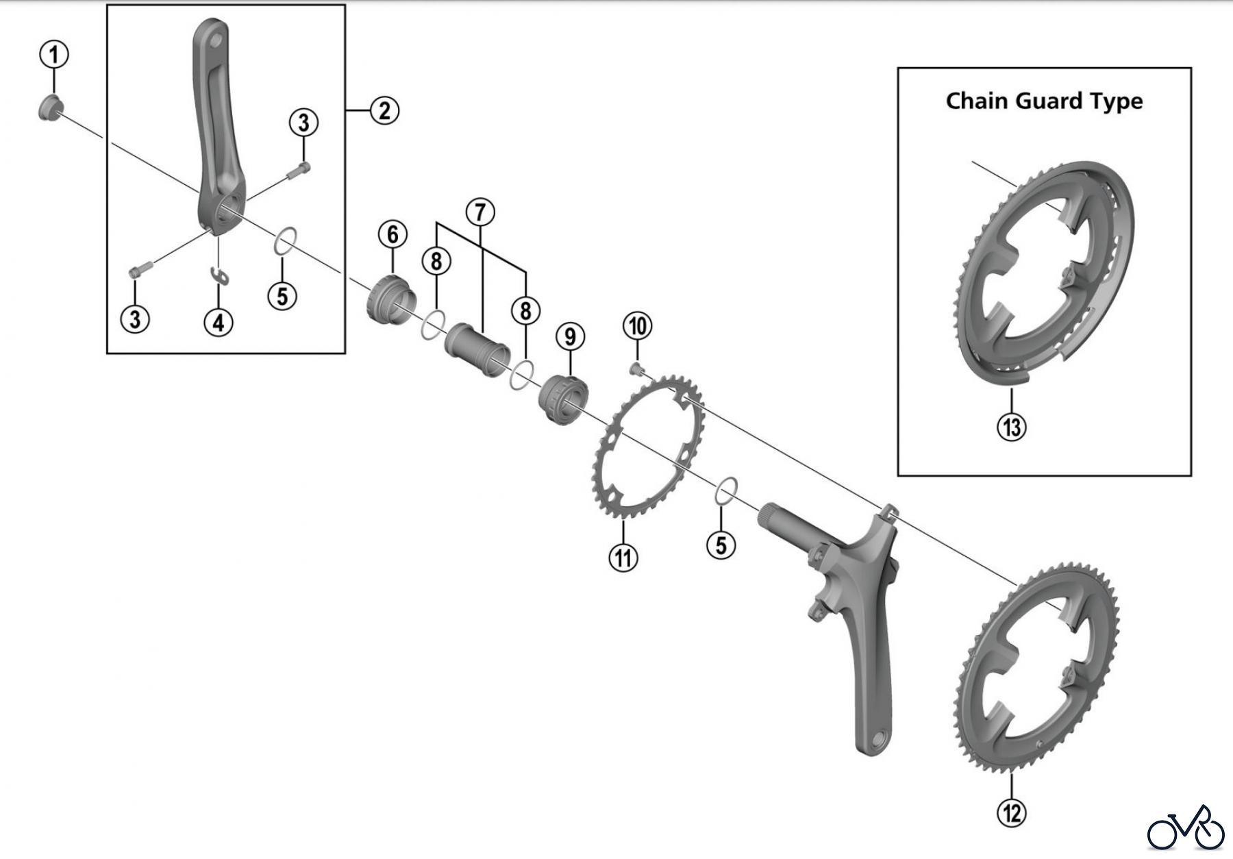Shimano FC Front Chainwheel - Kurbelsatz, Vorderes Kettenblatt FC-R2000 CLARIS Crankset