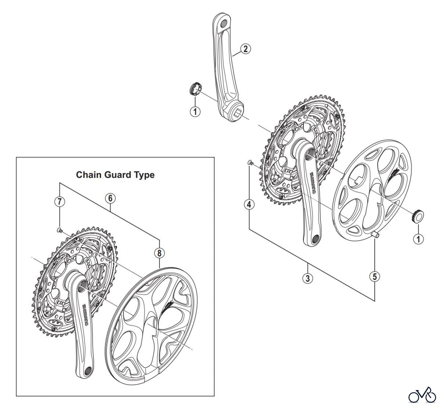 Shimano FC Front Chainwheel - Kurbelsatz, Vorderes Kettenblatt FC-A073 SHIMANO TOURNEY Front Chainwheel