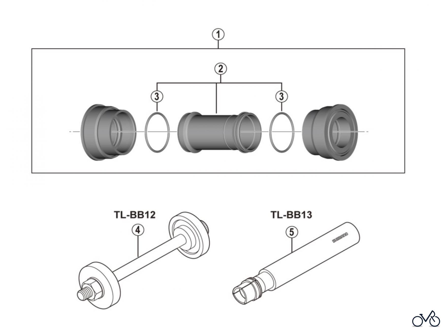Shimano SM Smallparts - Kleinteile, RT, BT, BB, CD SM-BB92-41B Bottom Bracket for Press-Fit