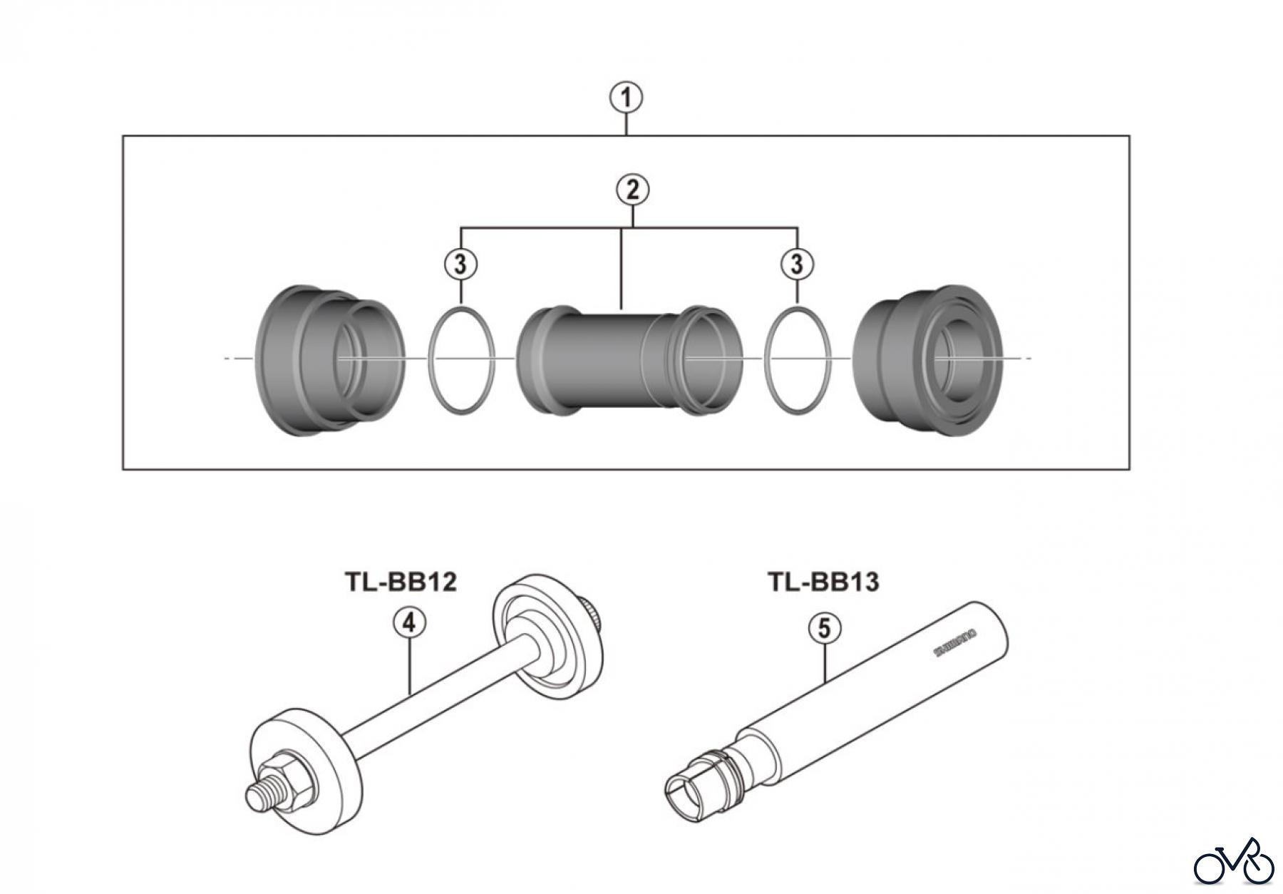 Shimano SM Smallparts - Kleinteile, RT, BT, BB, CD SM-BB72-41B Bottom Bracket for Press-Fit