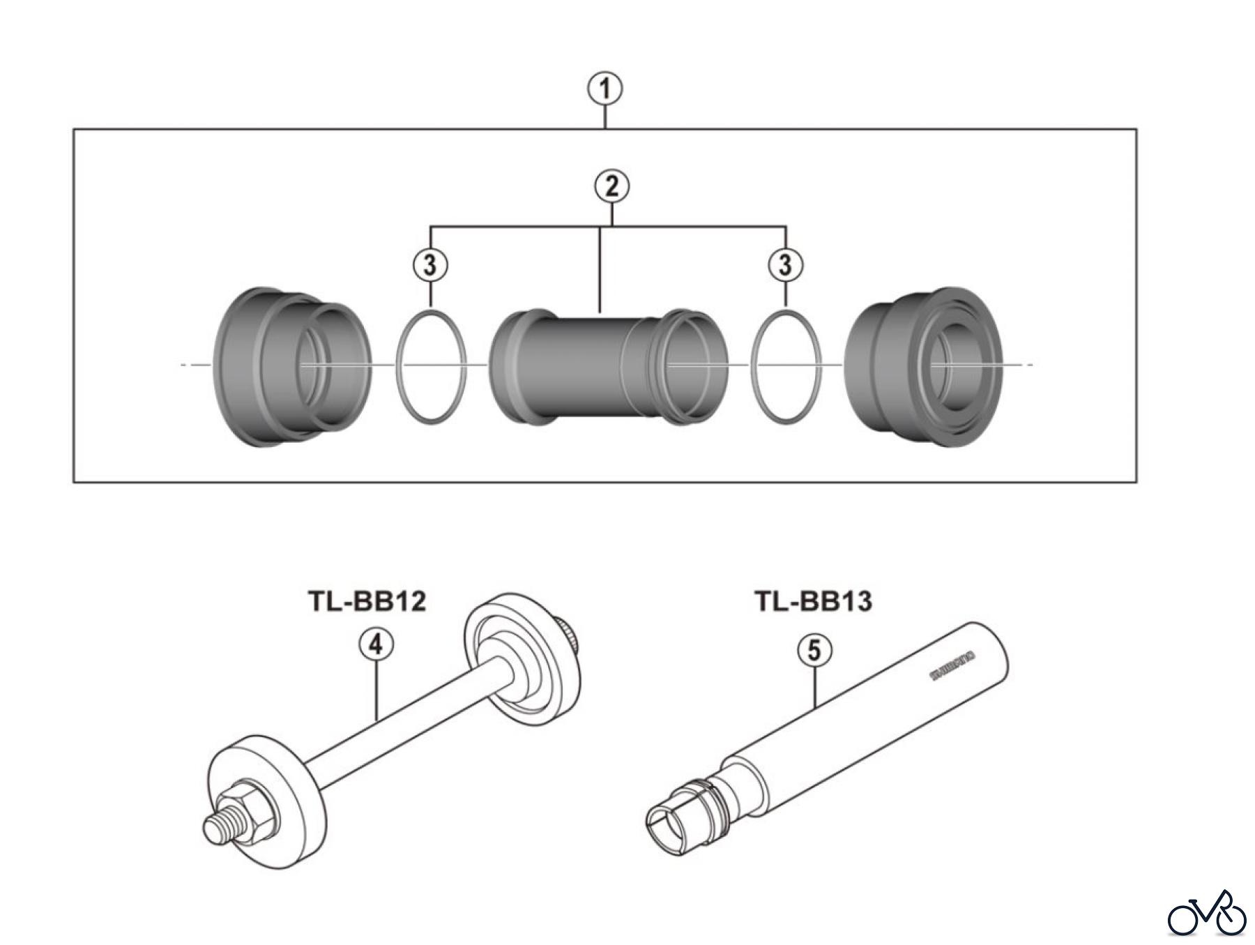 Shimano SM Smallparts - Kleinteile, RT, BT, BB, CD BB-RS500-PB Bottom Bracket for Press-Fit