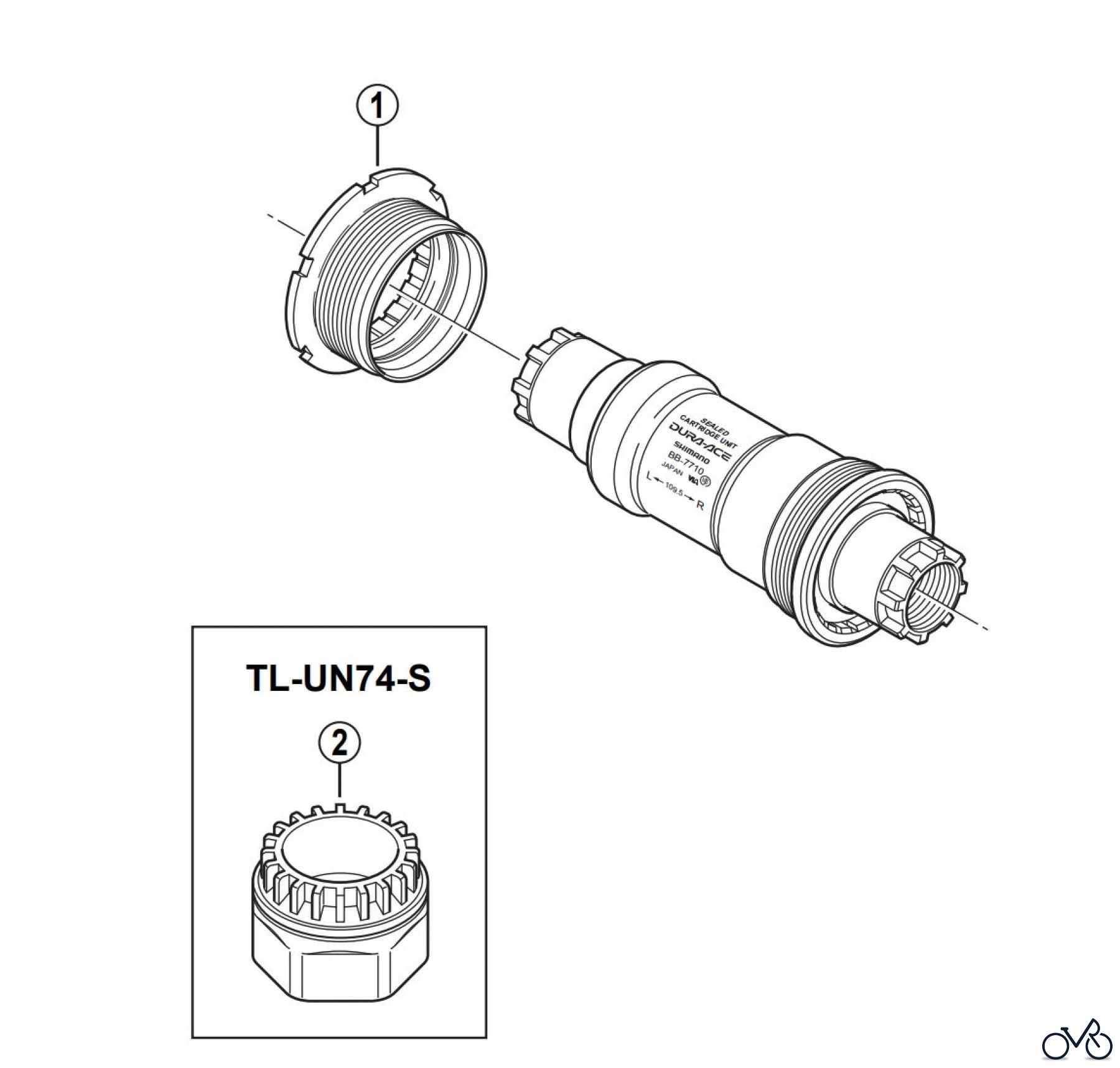 Shimano BB Bottom Bracket- Tretlager BB-7710 DURA-ACE TRACK Bottom Bracket Assembly