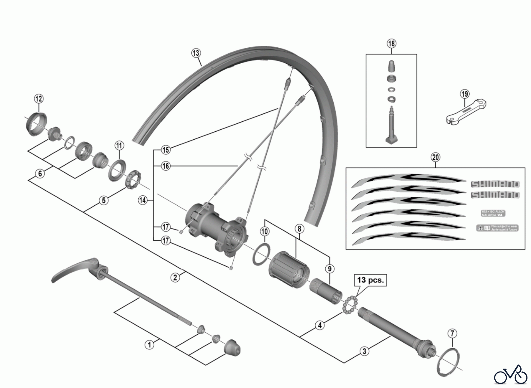 Shimano WH Wheels - Laufräder WH-RS500-TL-R Rear Wheel