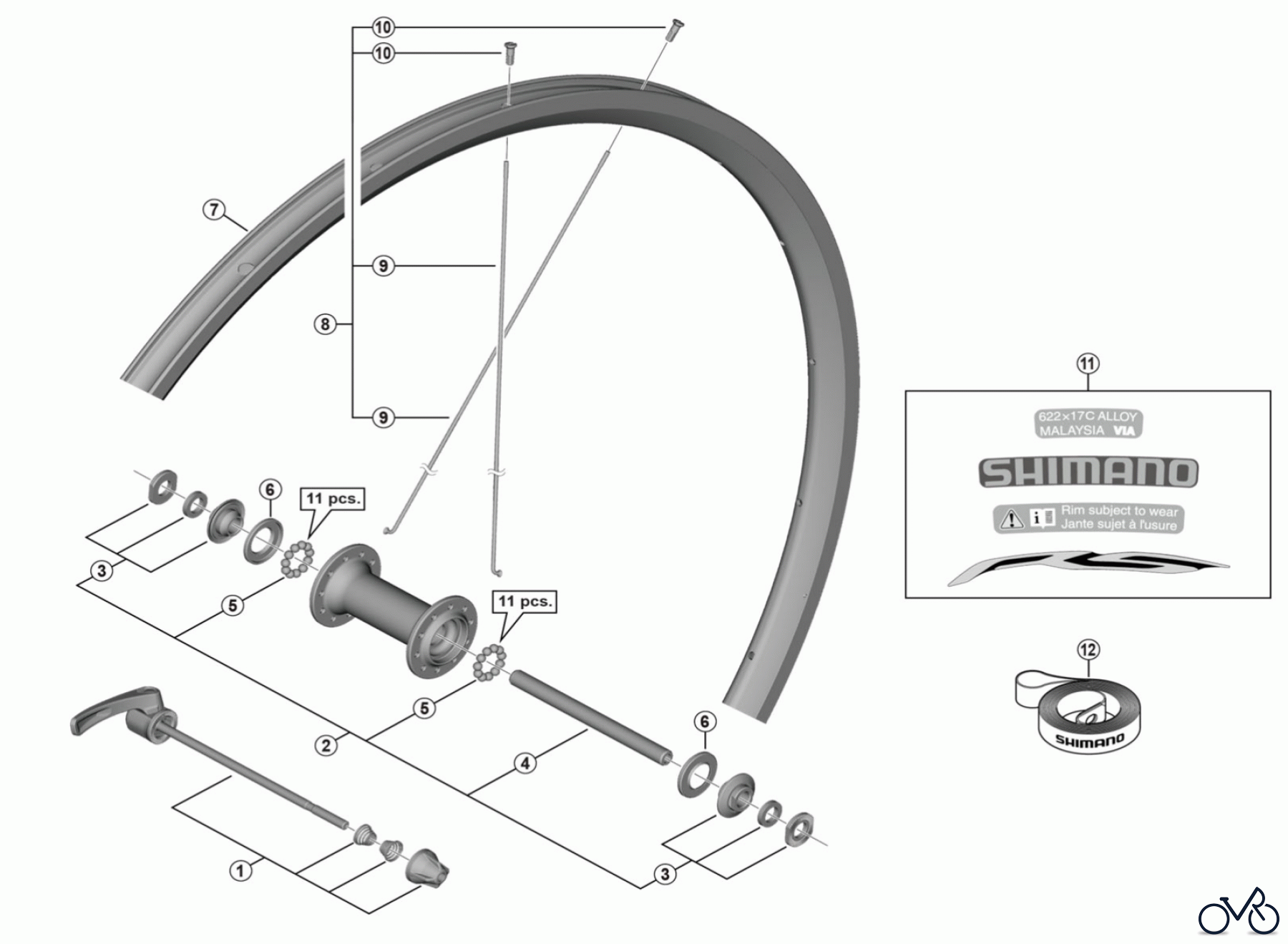Shimano WH Wheels - Laufräder WH-RS100-CL-F Front Wheel