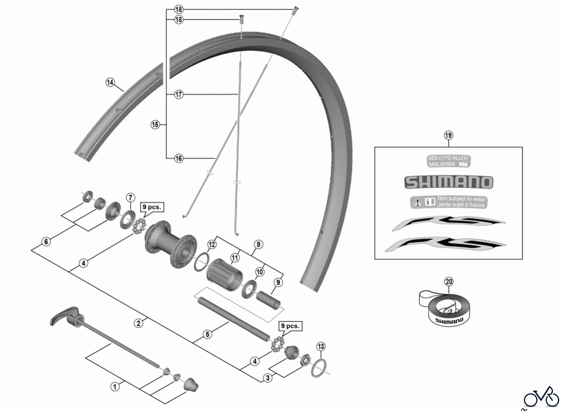 Shimano WH Wheels - Laufräder WH-RS100-CL-R Rear Wheel