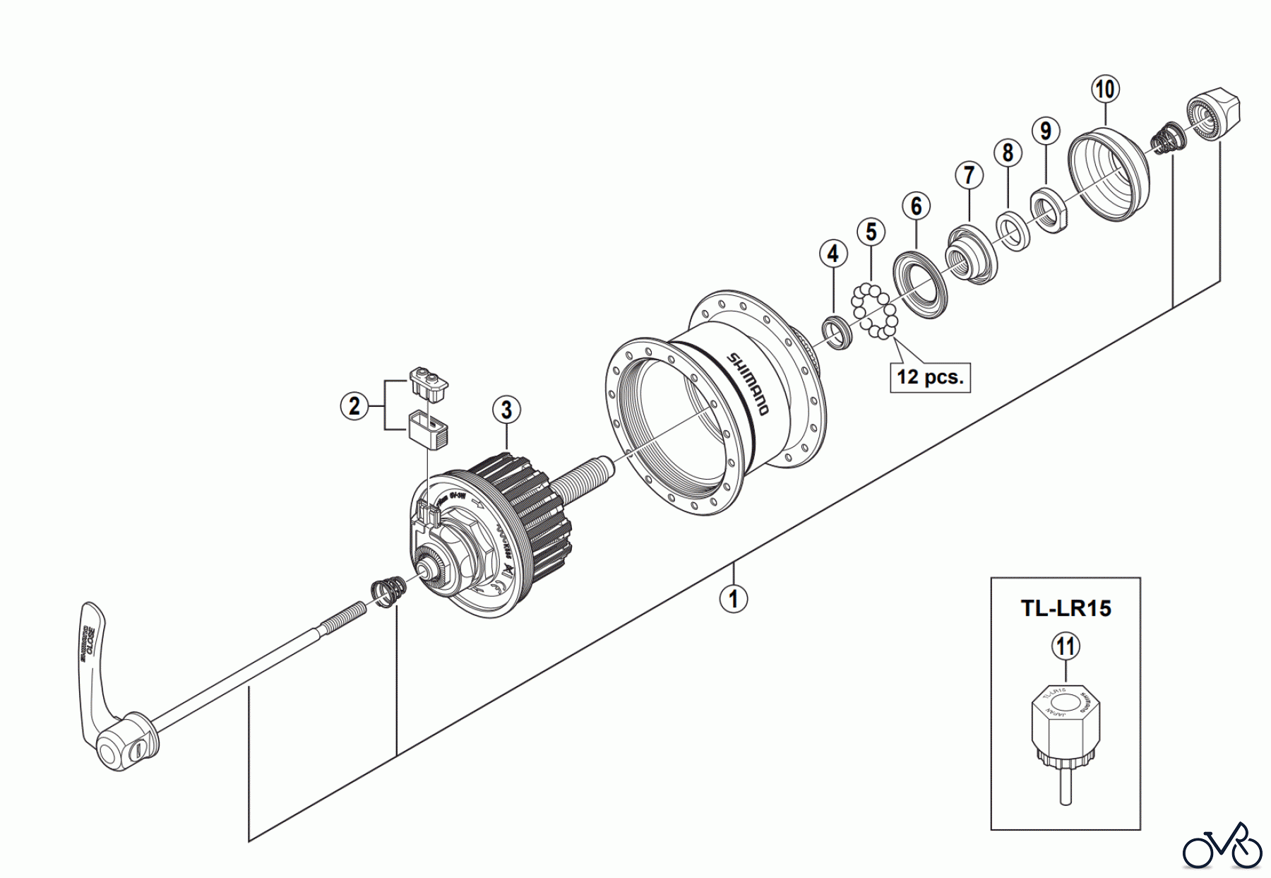 Shimano DH Dynamo Hub - Nabendynamo DH-3D72 Hub Dynamo