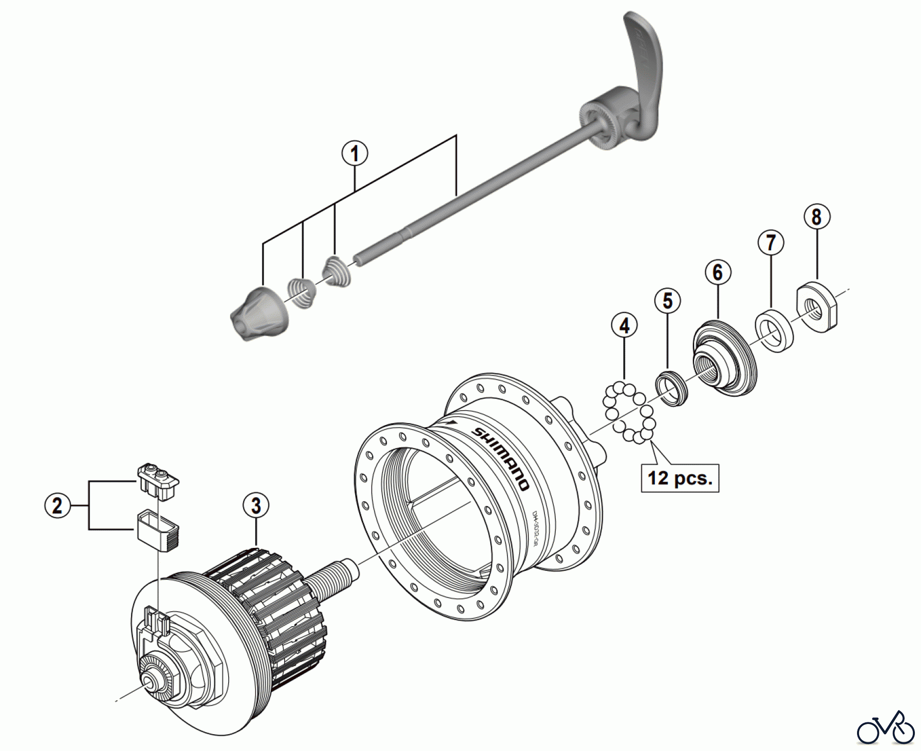 Shimano DH Dynamo Hub - Nabendynamo DH-3D32-QR Nabendynamo