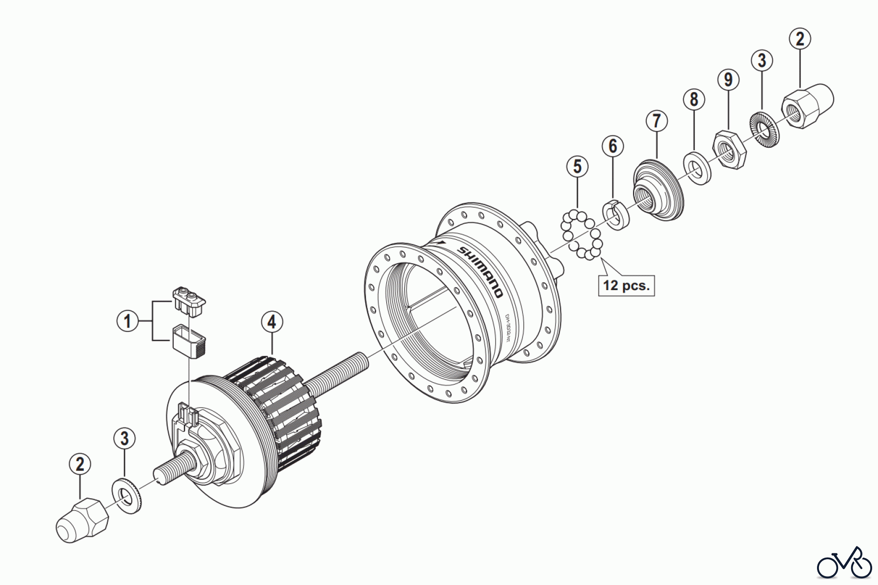 Shimano DH Dynamo Hub - Nabendynamo DH-3D32-NT Nabendynamo