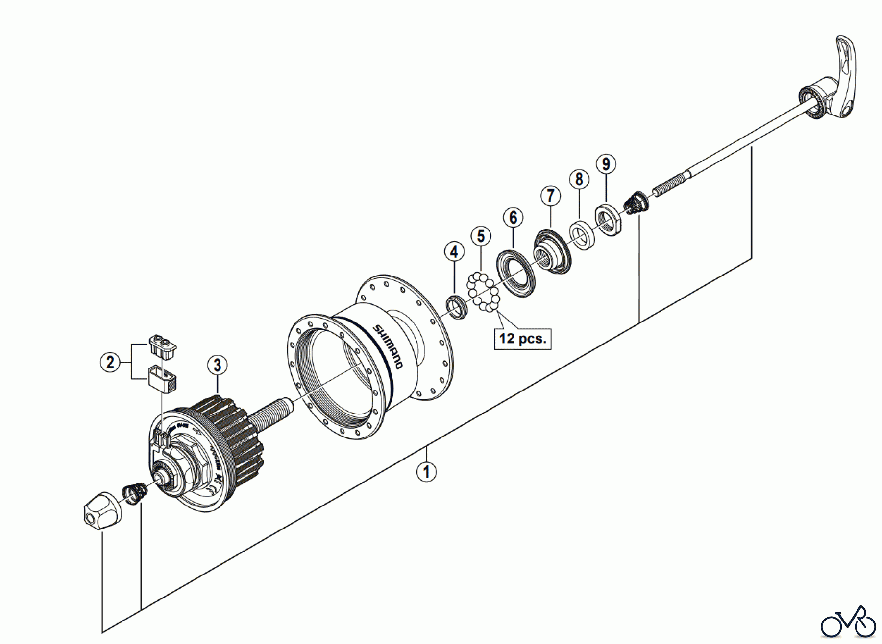 Shimano DH Dynamo Hub - Nabendynamo DH-3N72 Nabendynamo