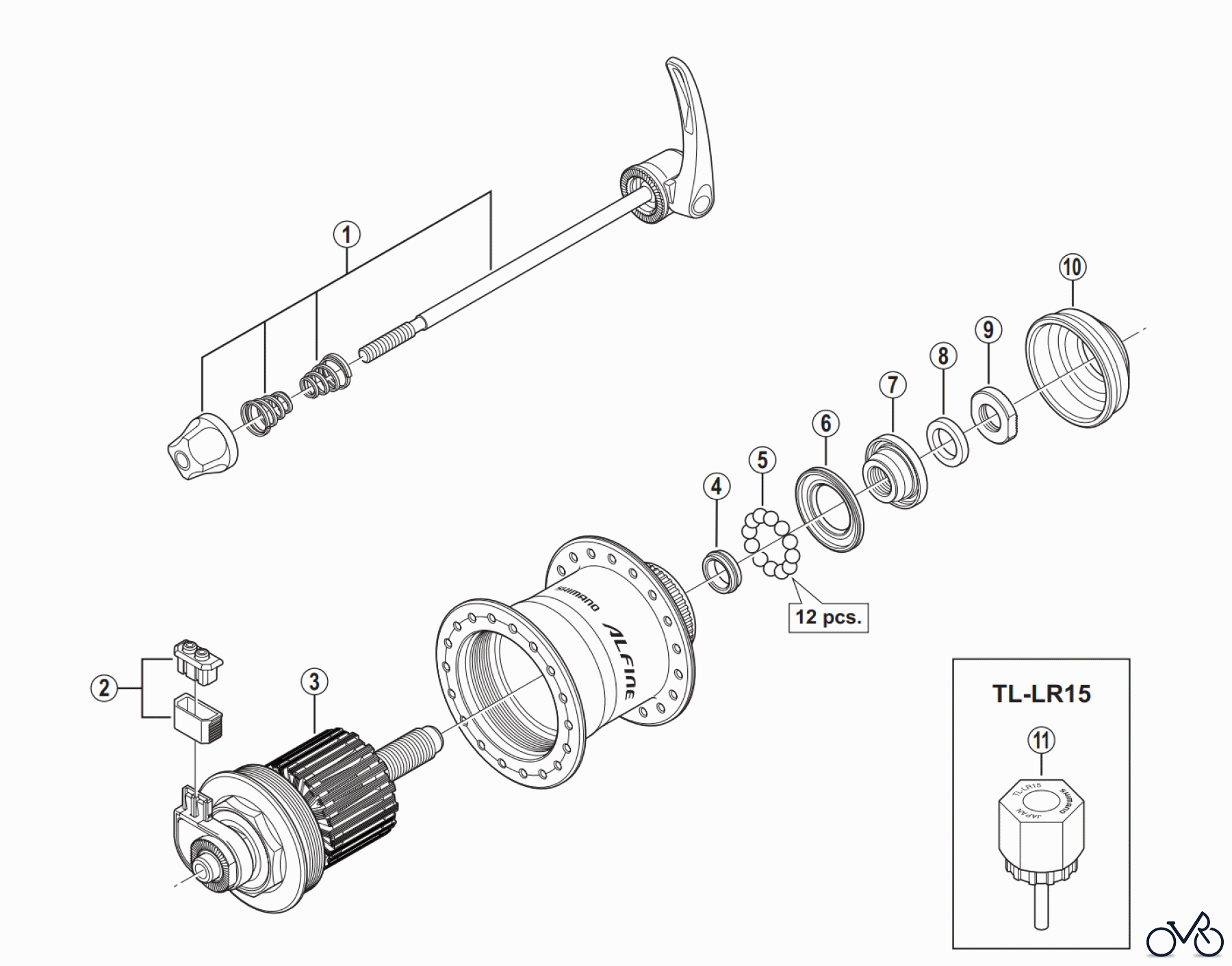 Shimano DH Dynamo Hub - Nabendynamo DH-S701 ALFINE Hub Dynamo