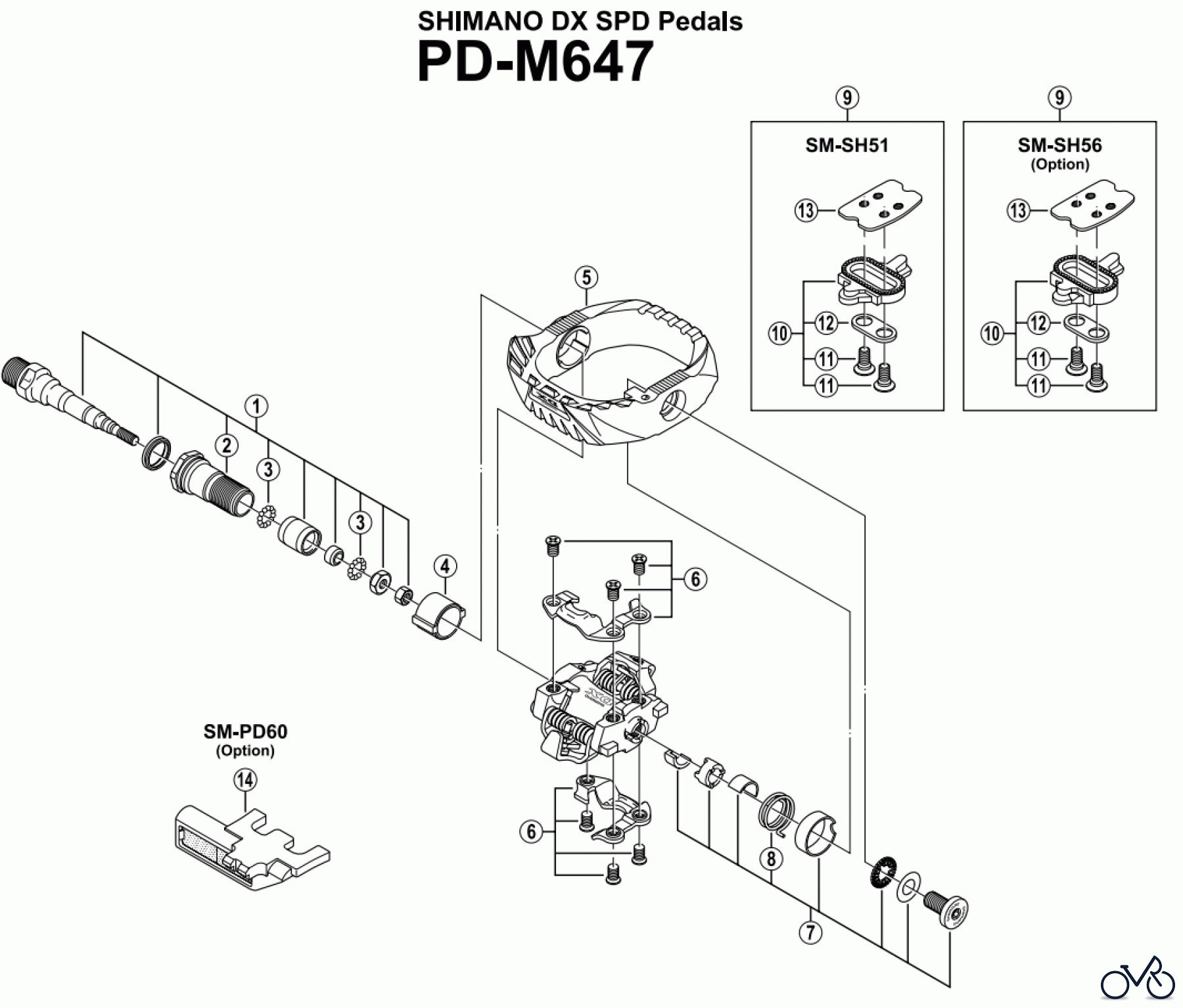 Shimano PD Pedal - Pedale PD-M647 Shimano DX SPD Pedals