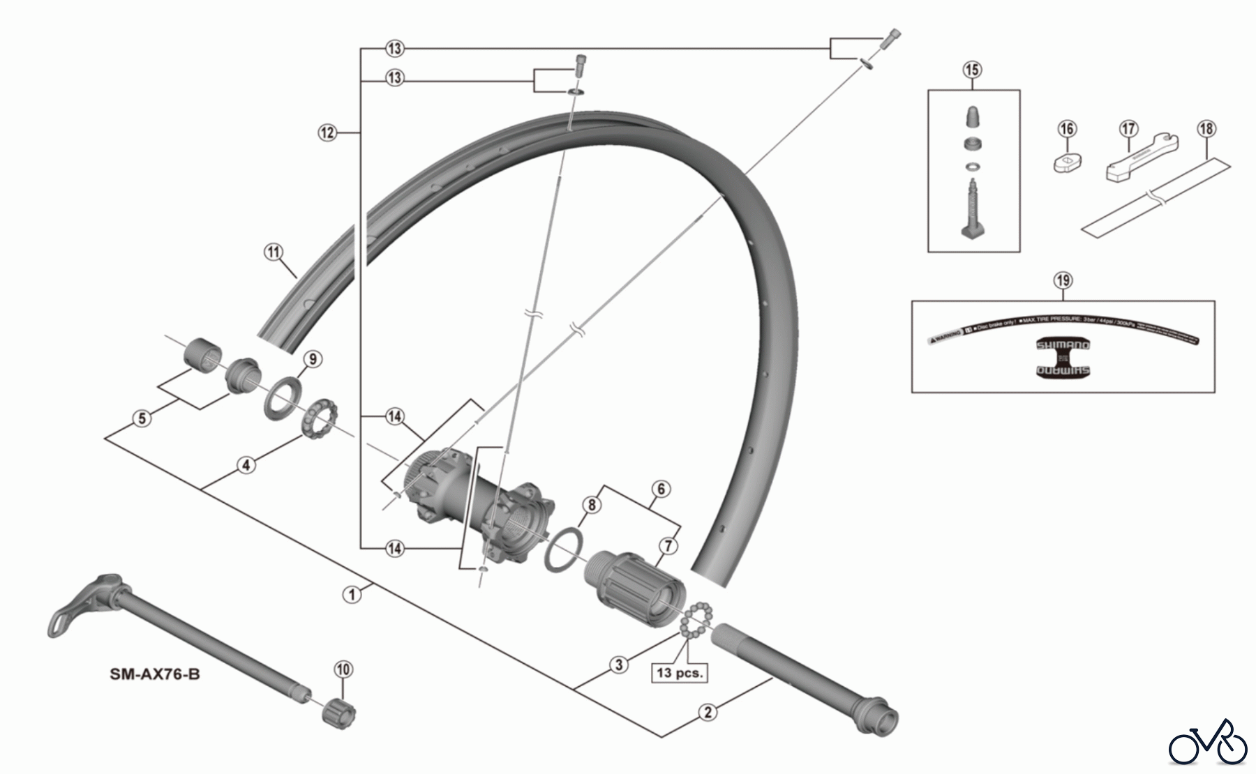Shimano WH Wheels - Laufräder WH-M8020-TL-R12-B-275