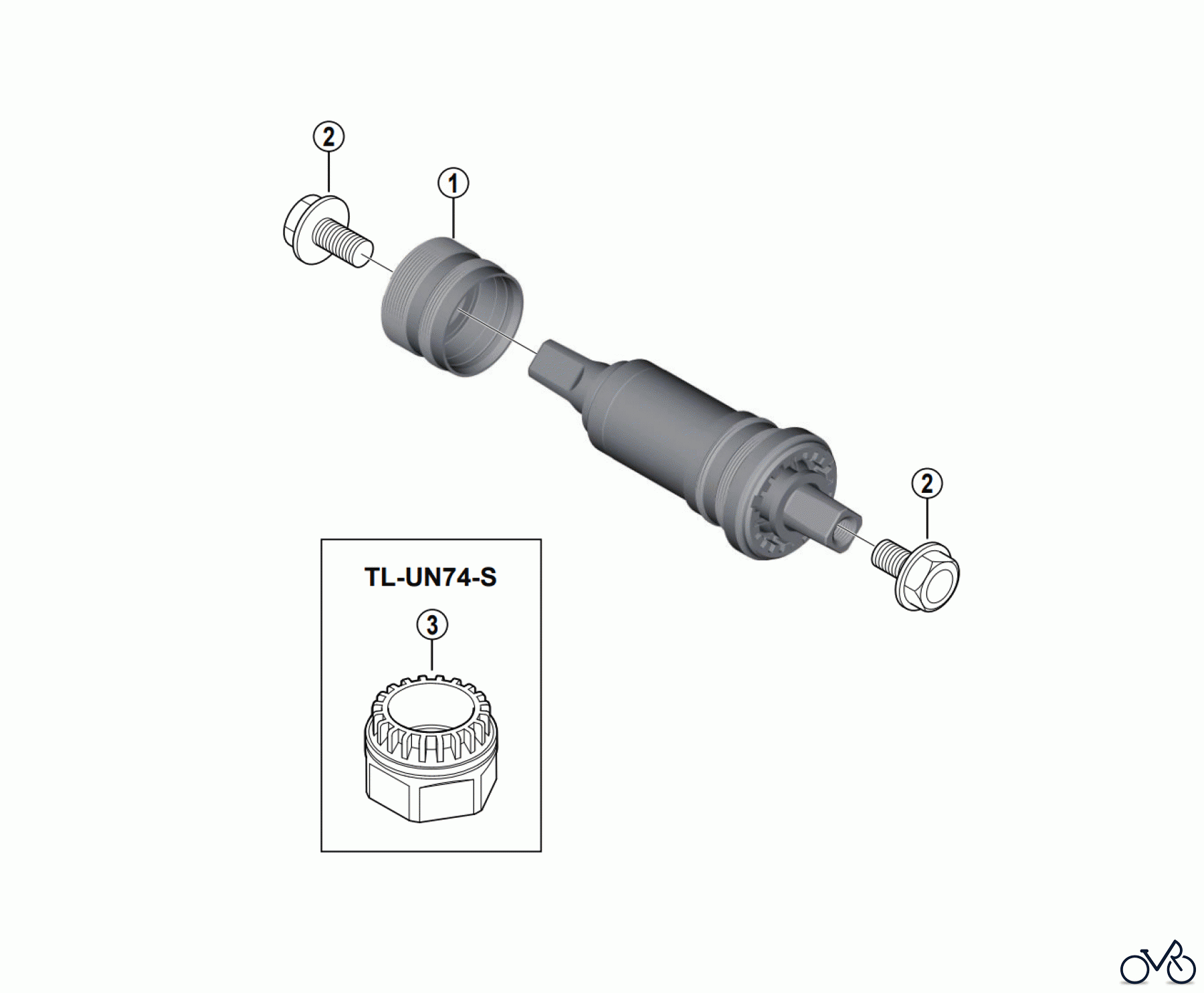 Shimano BB Bottom Bracket- Tretlager BB-UN100, BB-UN100-K Bottom Bracket Assembly