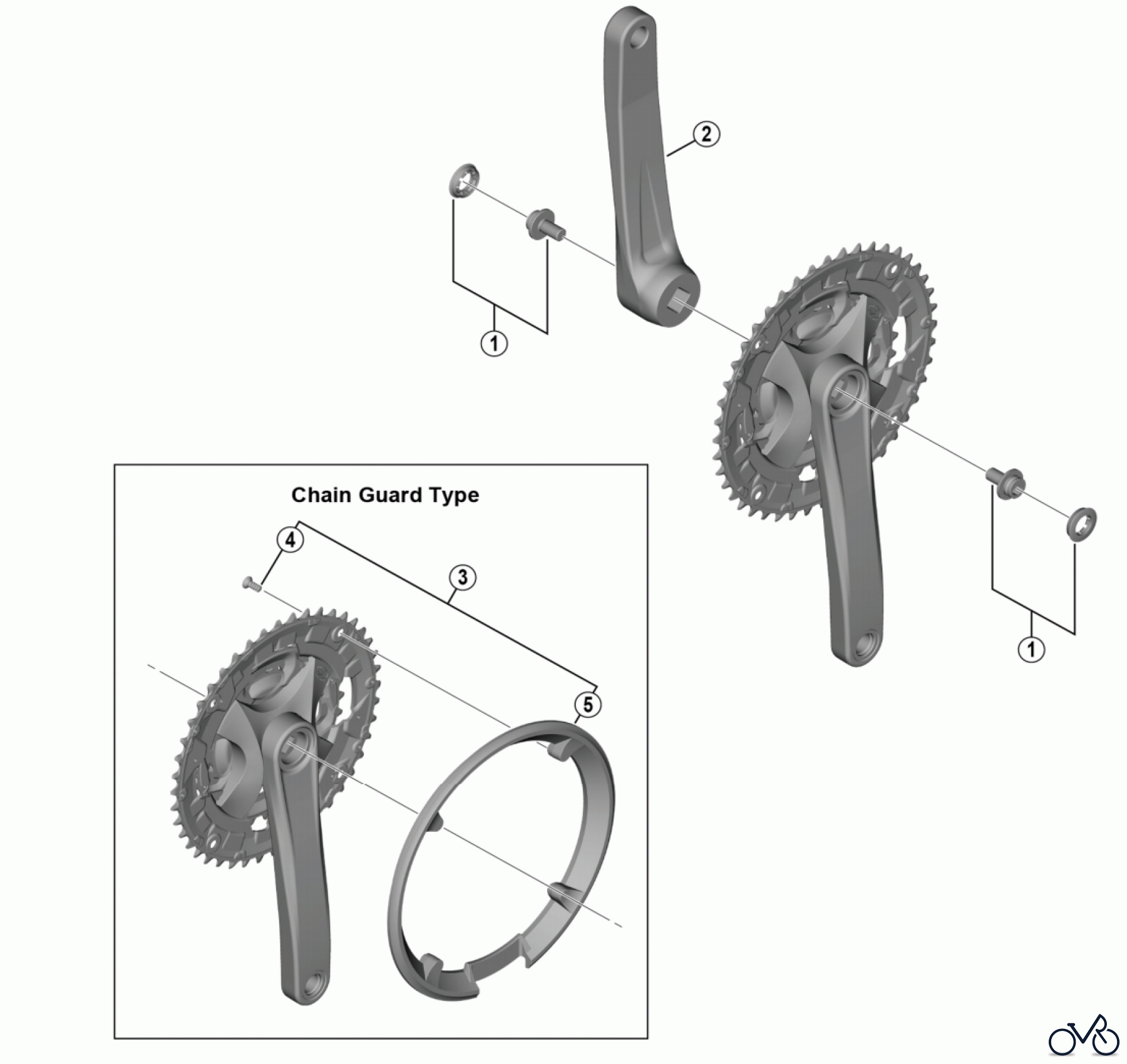 Shimano FC Front Chainwheel - Kurbelsatz, Vorderes Kettenblatt FC-MT101 Crankset