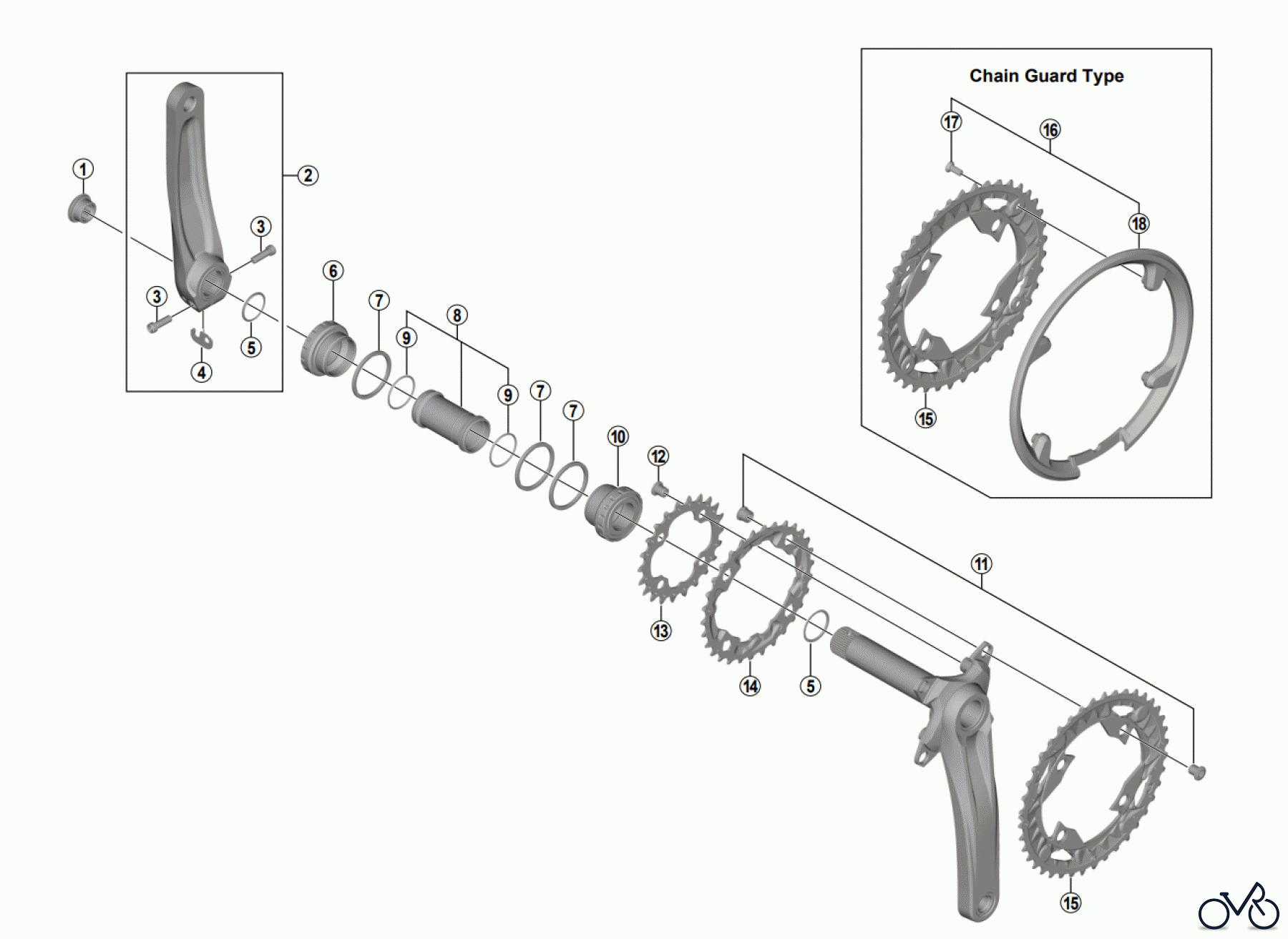 Shimano FC Front Chainwheel - Kurbelsatz, Vorderes Kettenblatt FC-MT500 Crankset