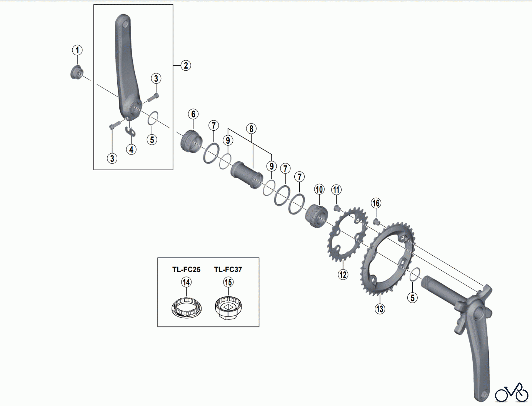 Shimano FC Front Chainwheel - Kurbelsatz, Vorderes Kettenblatt FC-MT700-2, FC-MT700-B2 Crankset