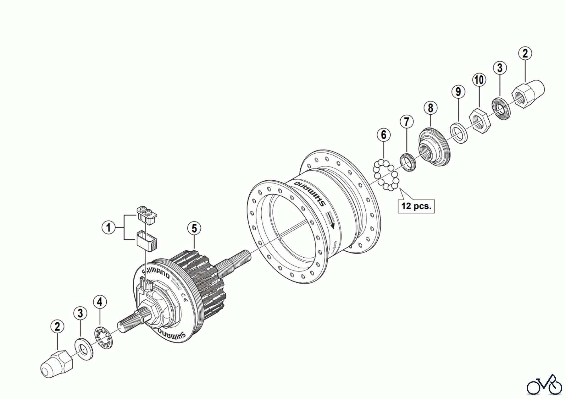 Shimano DH Dynamo Hub - Nabendynamo DH-3N20 Hub Dynamo 6V -3W