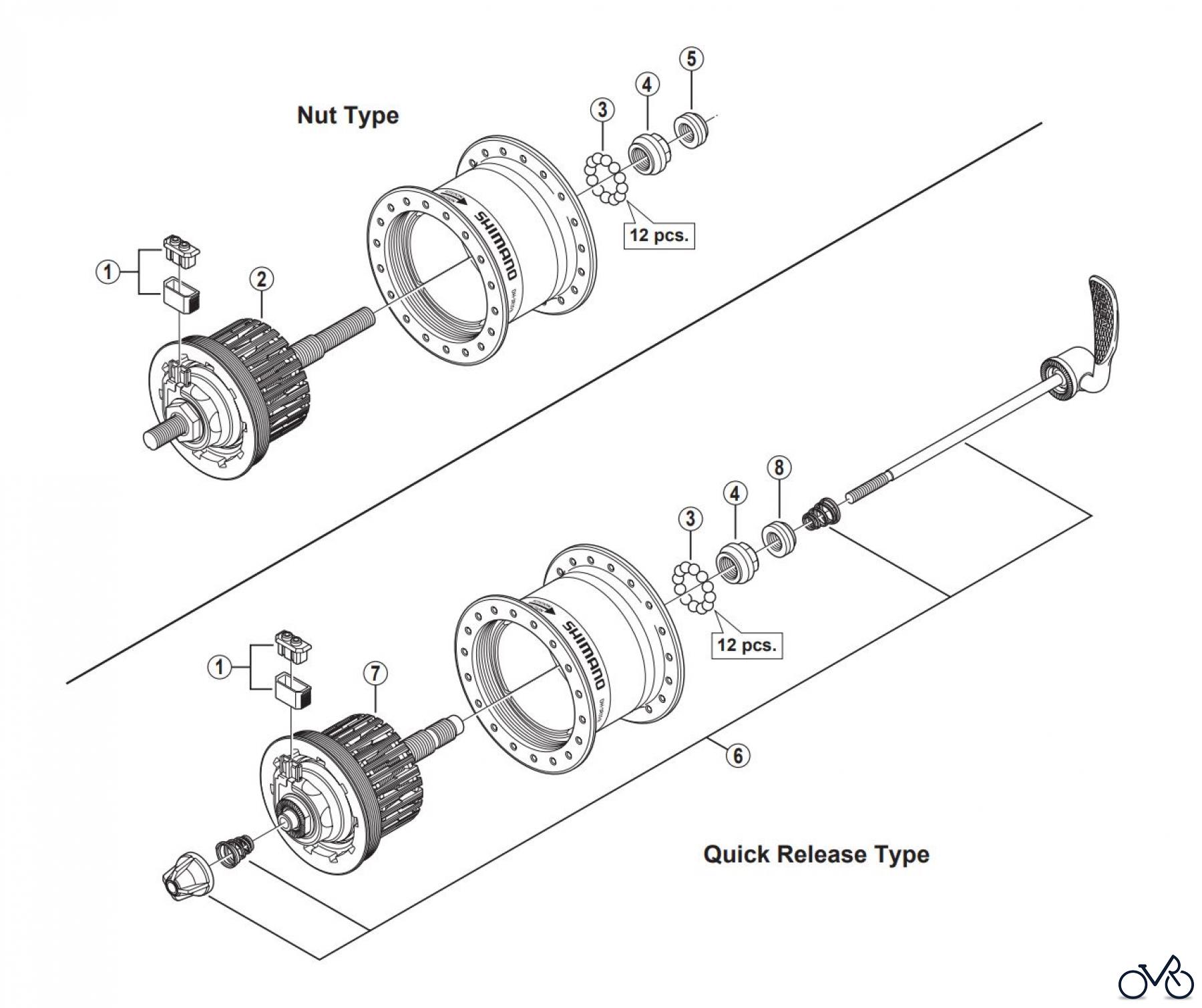 Shimano DH Dynamo Hub - Nabendynamo DH-3R35 (-3096A) Hub Dynamo 6V-3W / Roller Brake Compatible