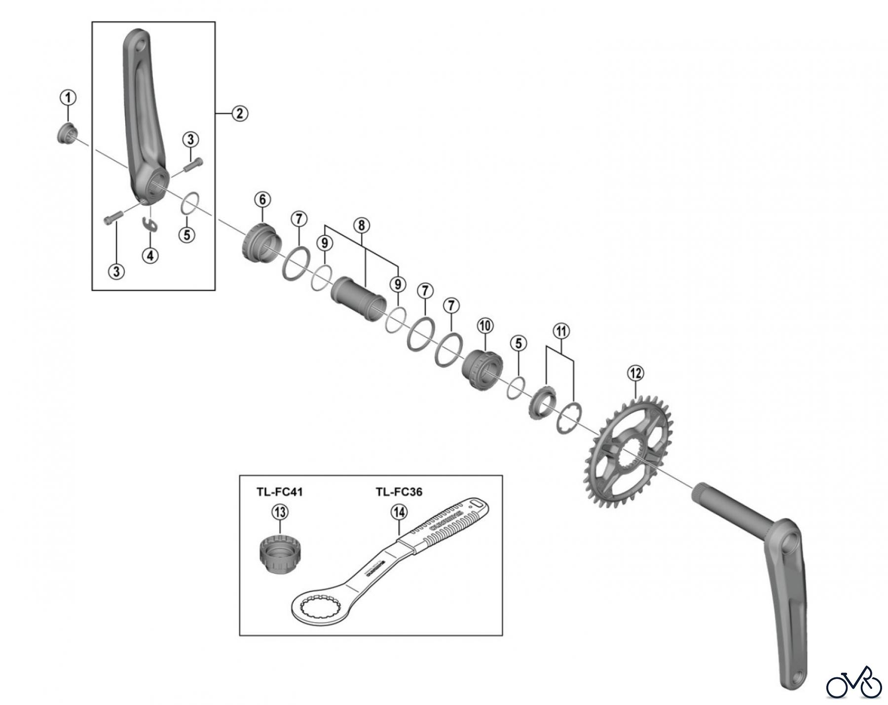 Shimano FC Front Chainwheel - Kurbelsatz, Vorderes Kettenblatt FC-M6100 (-4669A) Deore Crankset