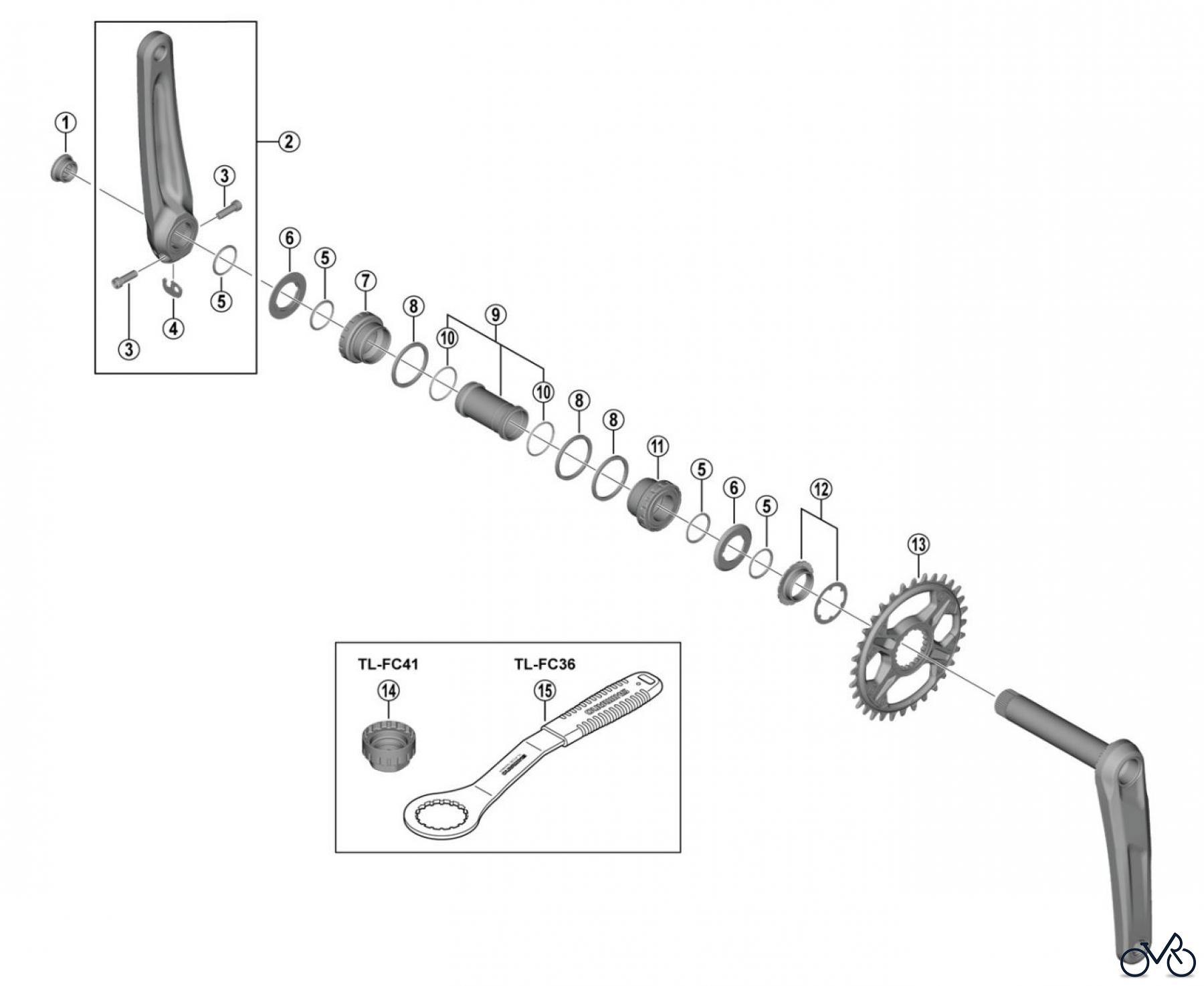 Shimano FC Front Chainwheel - Kurbelsatz, Vorderes Kettenblatt FC-M6120 DEORE Crankset