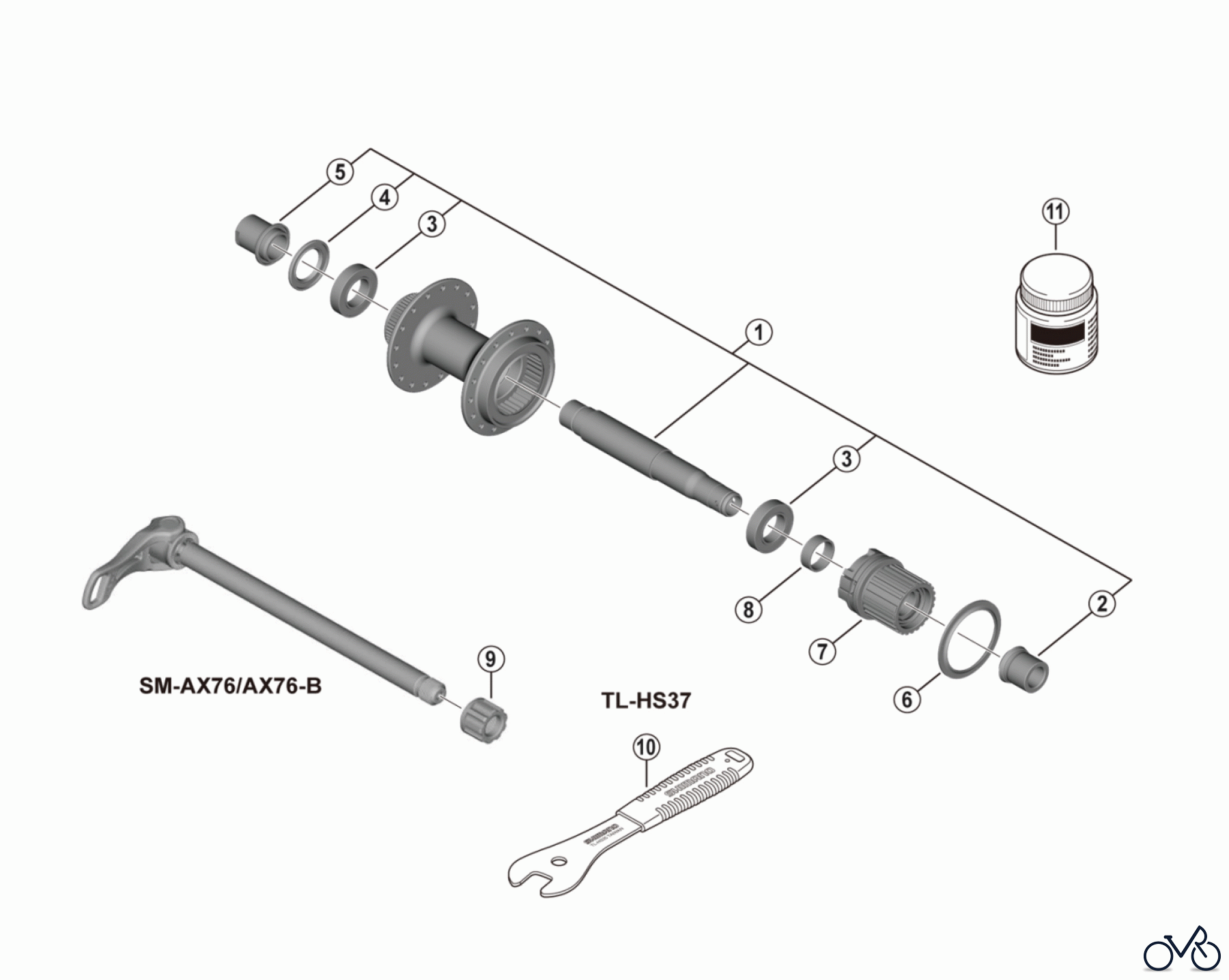 Shimano FH Free Hub - Freilaufnabe FH-MT410 Hinterradnabe
